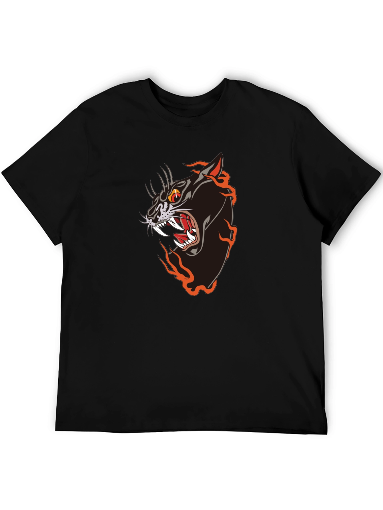 Black Panther Flames Graphic Tee