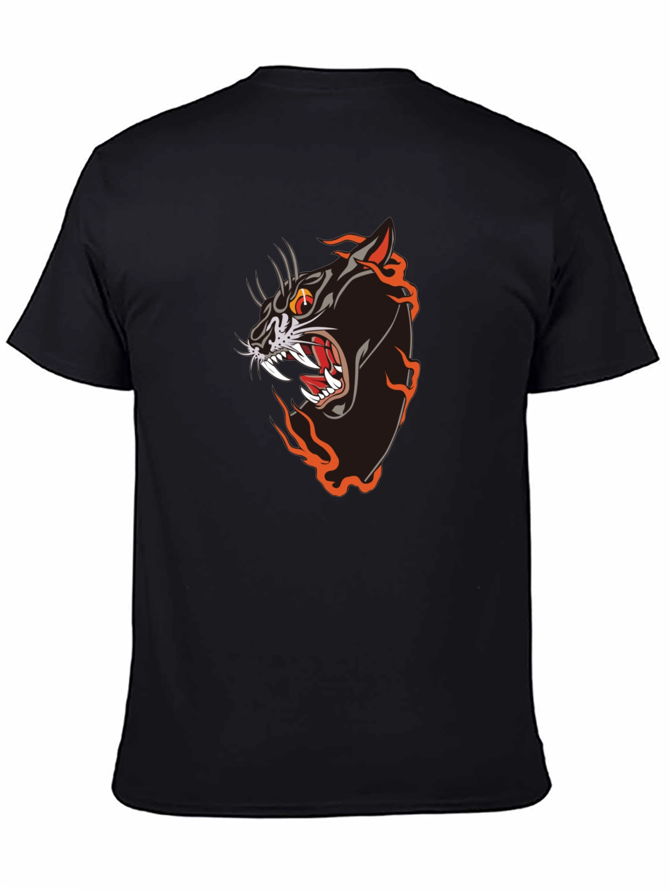 Black Panther Flames Graphic Tee