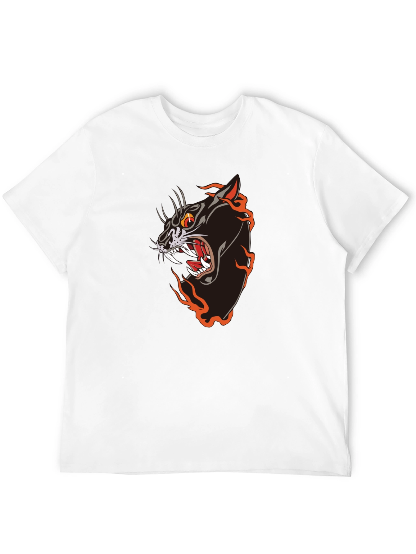 Black Panther Flames Graphic Tee