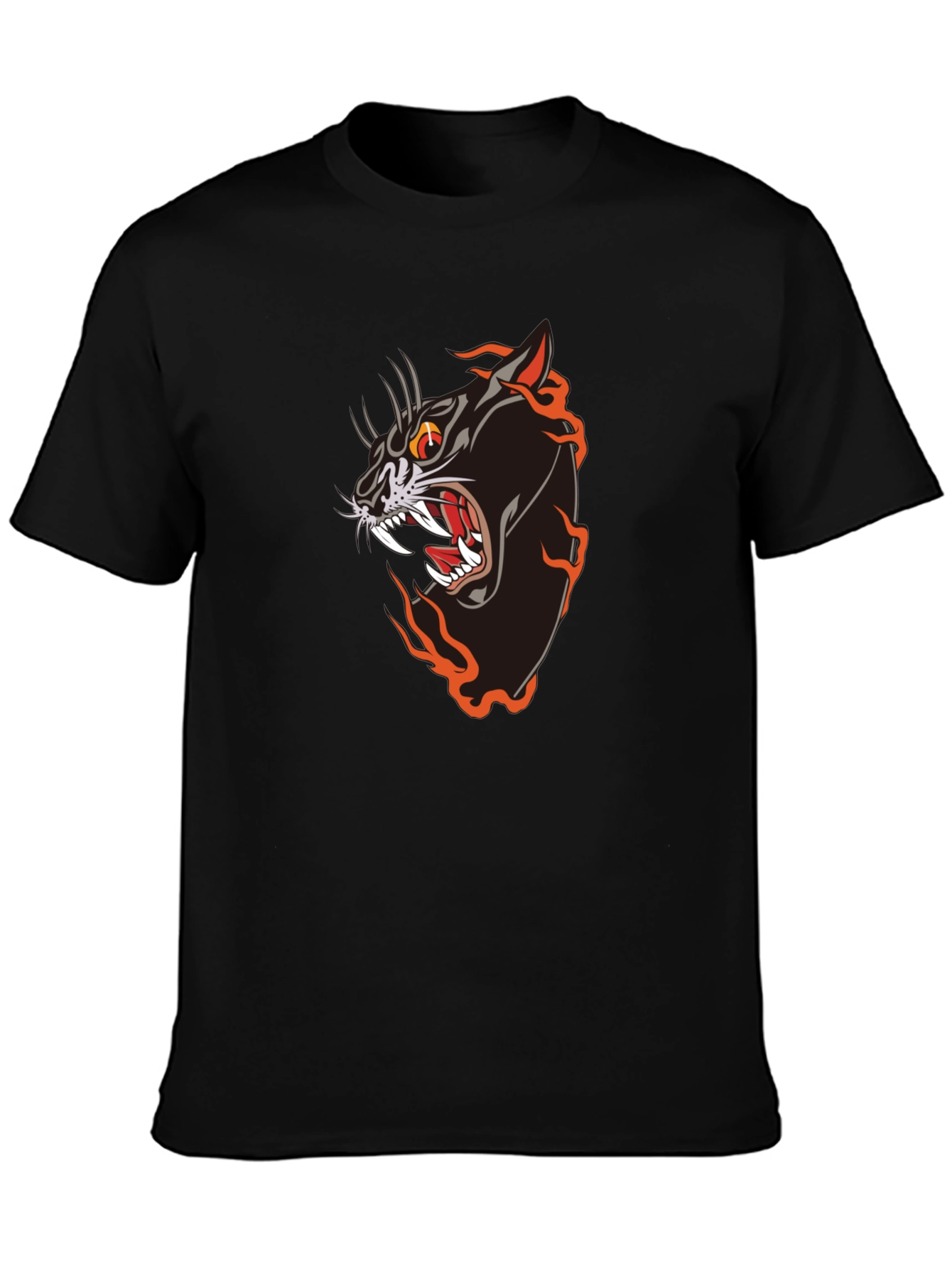 Black Panther Flames Graphic Tee