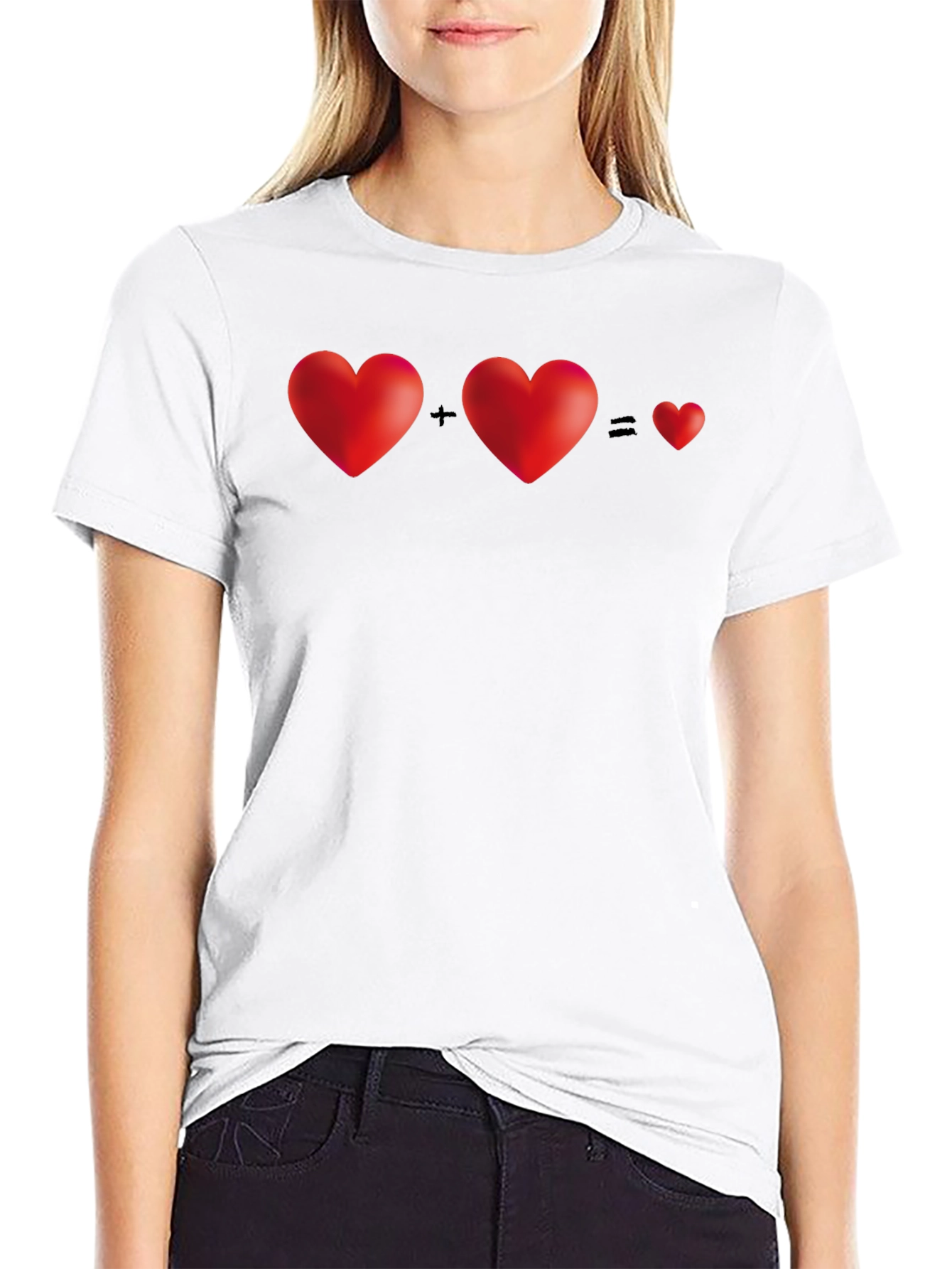 Two Hearts Equal One T-Shirt - Black