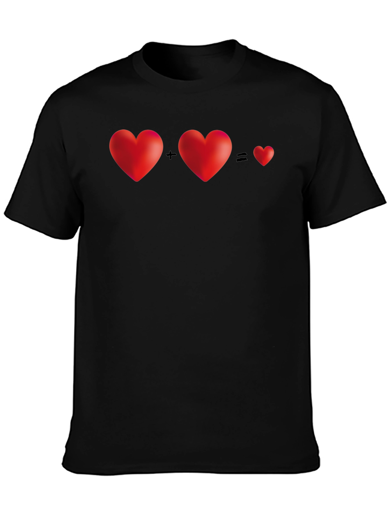 Two Hearts Equal One T-Shirt - Black