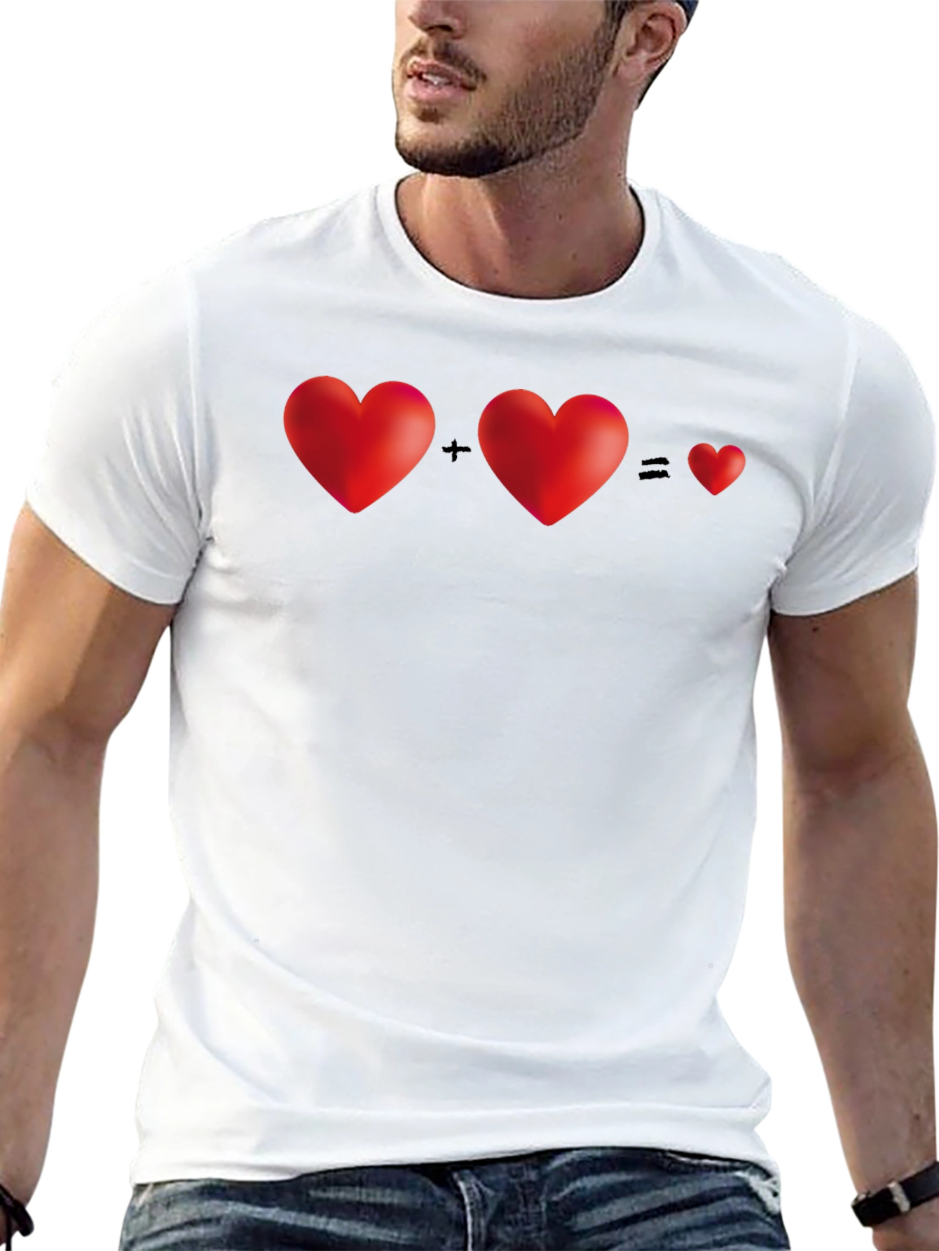 Two Hearts Equal One T-Shirt - Black