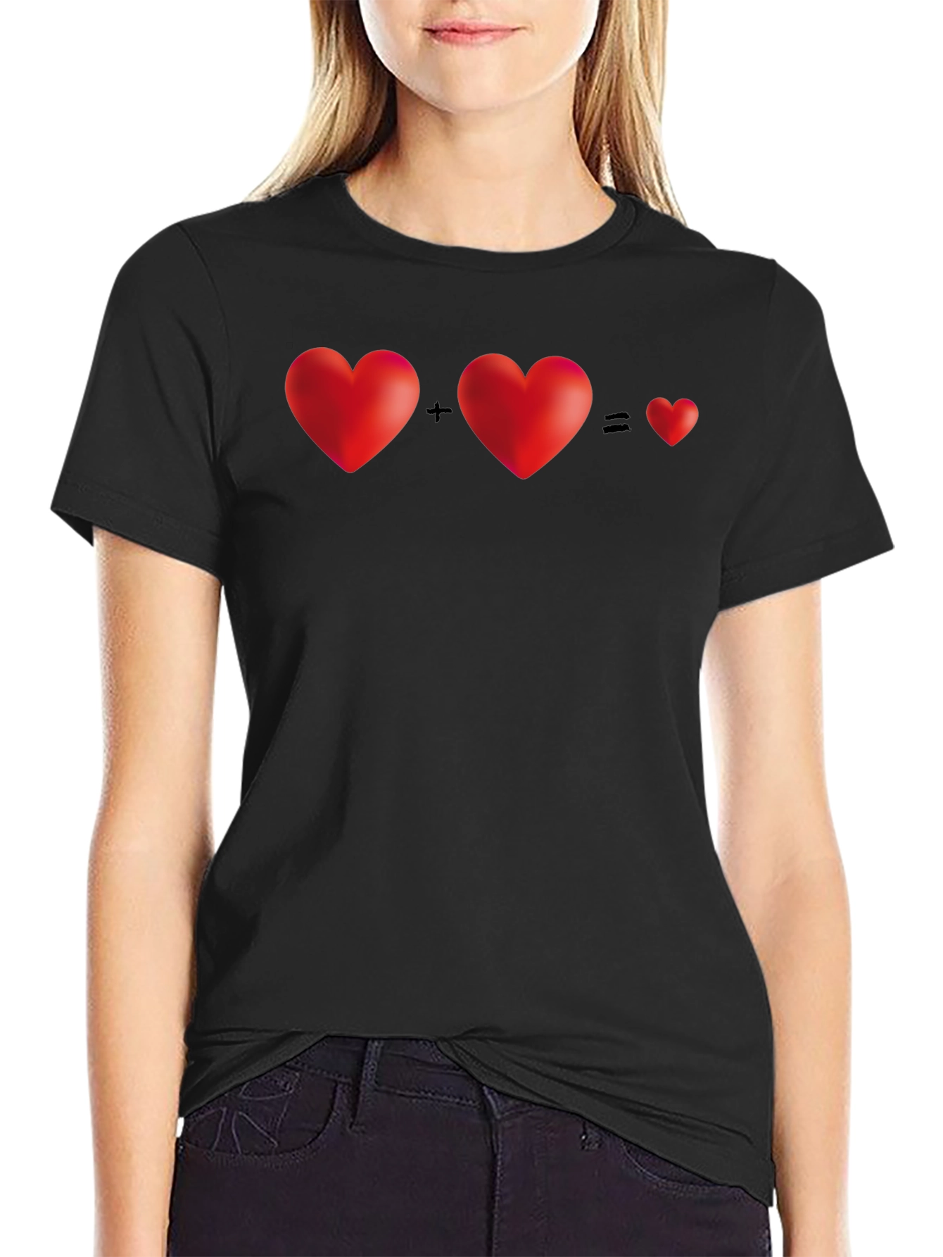 Two Hearts Equal One T-Shirt - Black
