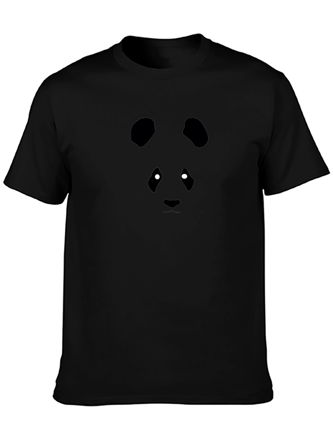 Panda Face Graphic Black T-Shirt