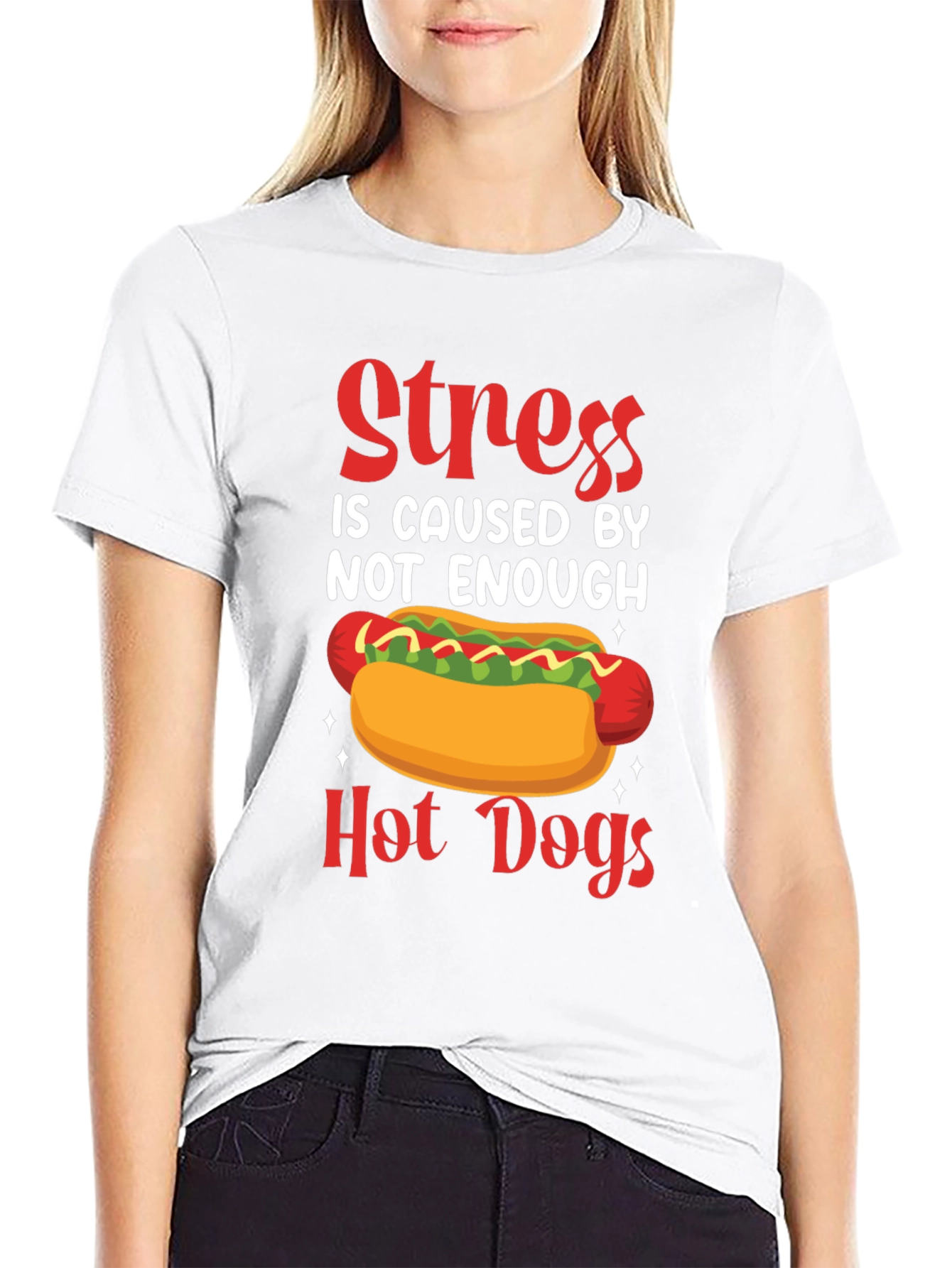 Funny Hot Dog T-Shirt - Stress Relief Tee