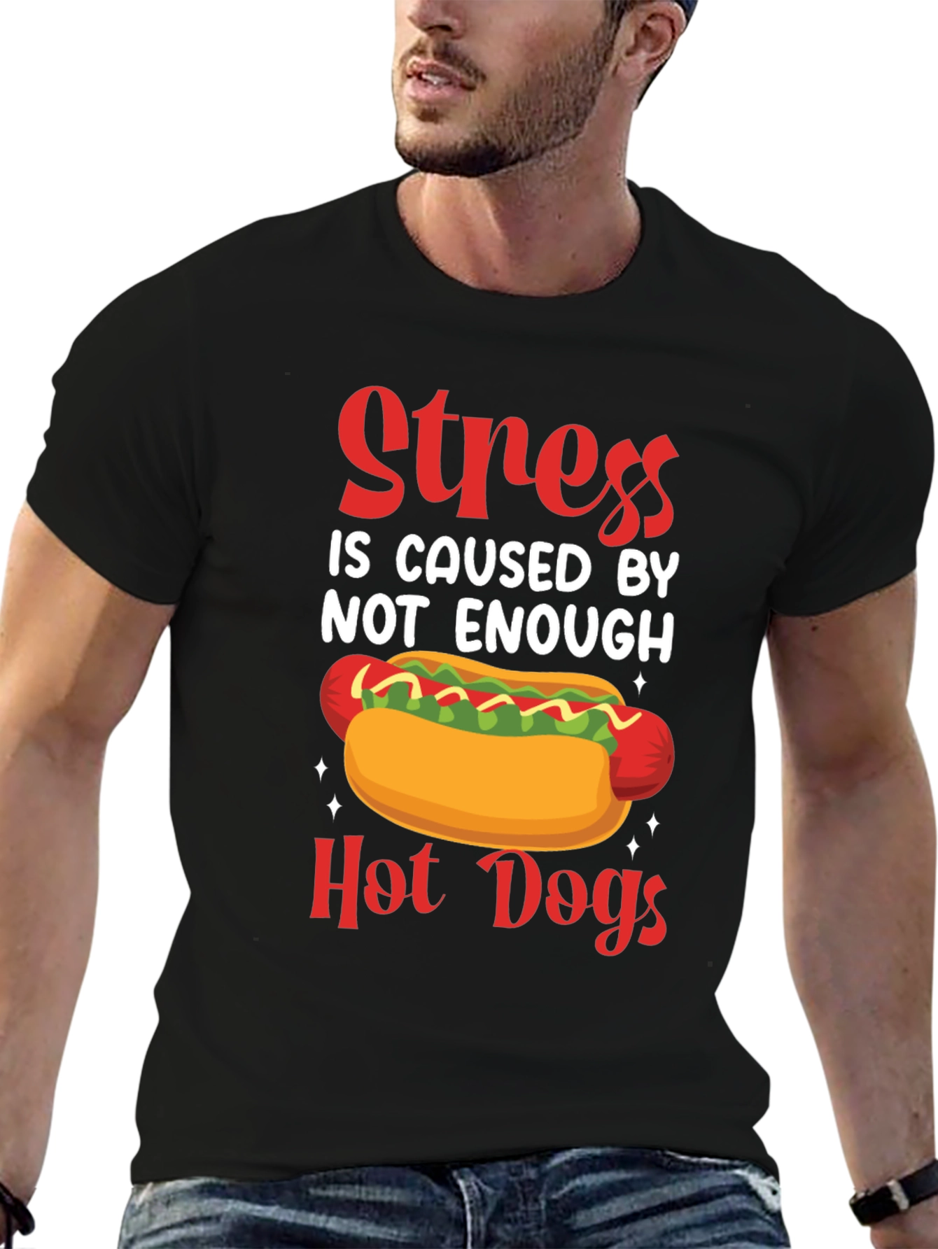 Funny Hot Dog T-Shirt - Stress Relief Tee