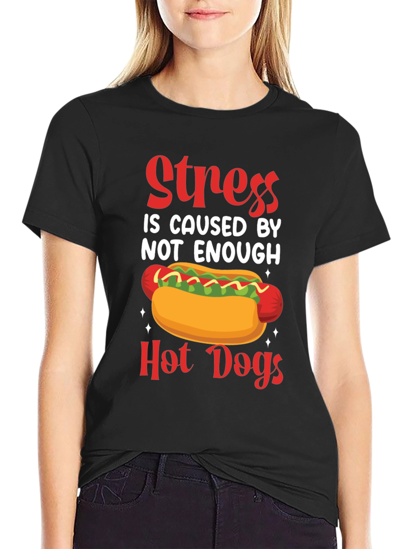 Funny Hot Dog T-Shirt - Stress Relief Tee