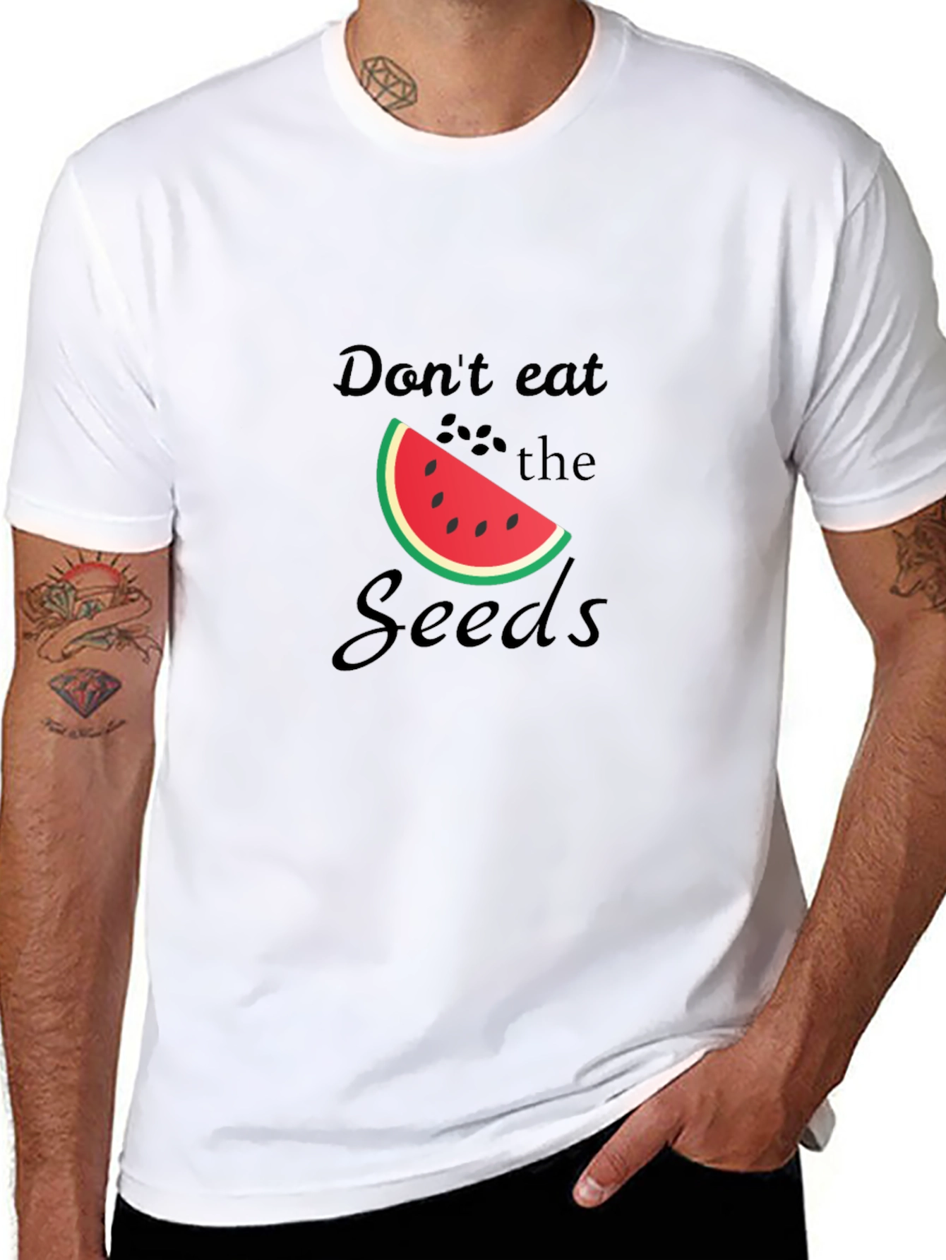 Dont Eat the Seeds Funny Watermelon Graphic Tee