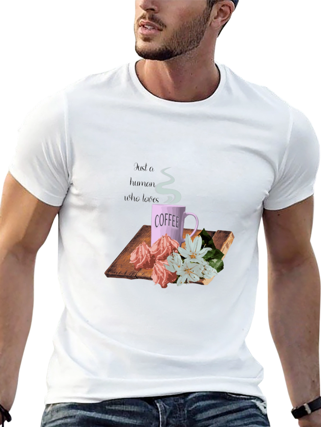 Coffee Lover T-Shirt - Floral Design