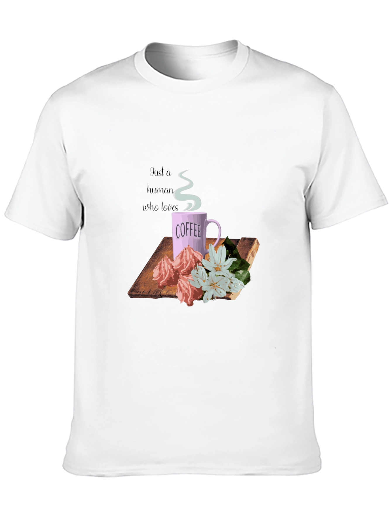 Coffee Lover T-Shirt - Floral Design