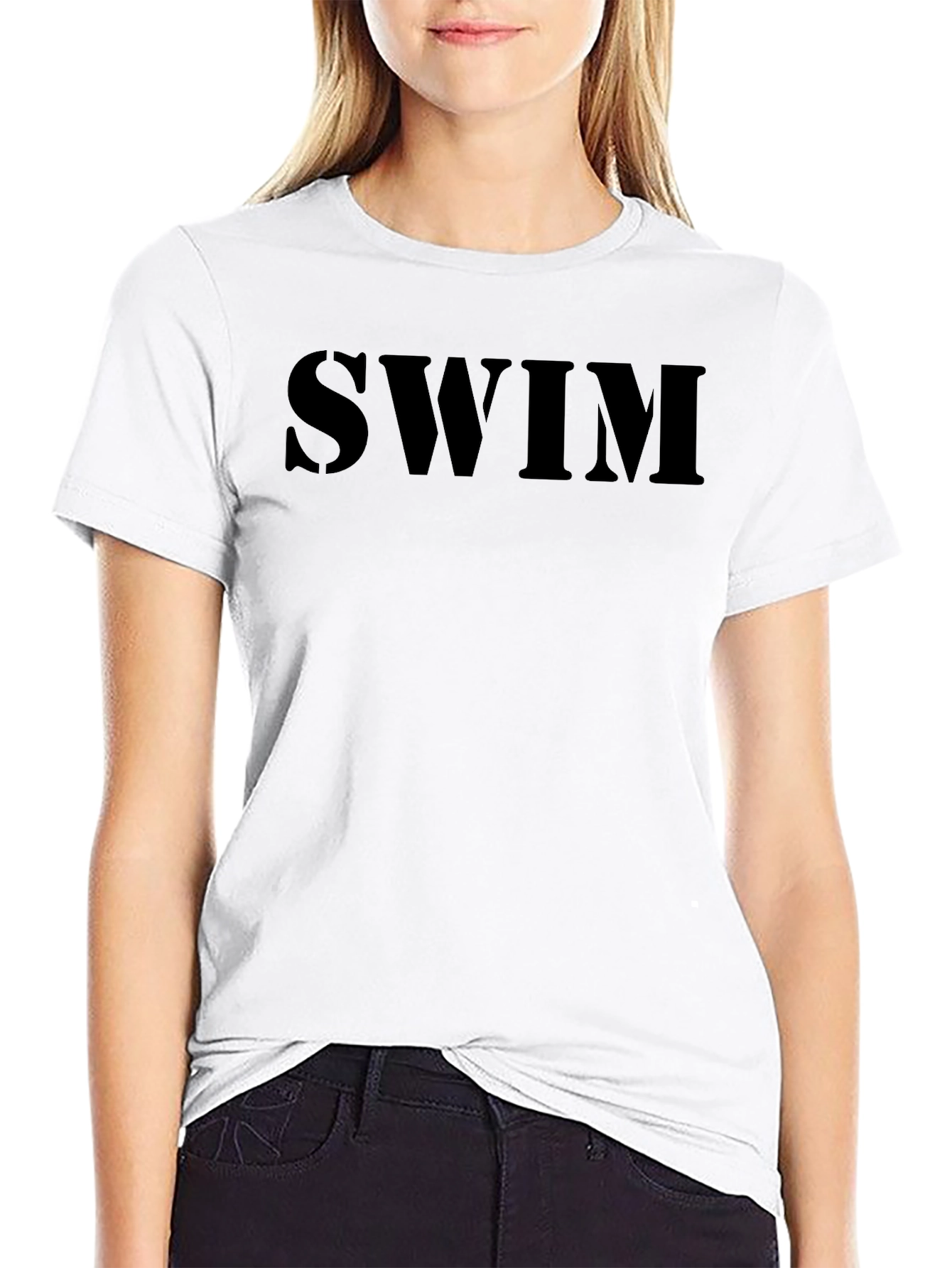 SWIM Graphic Print Black T-Shirt
