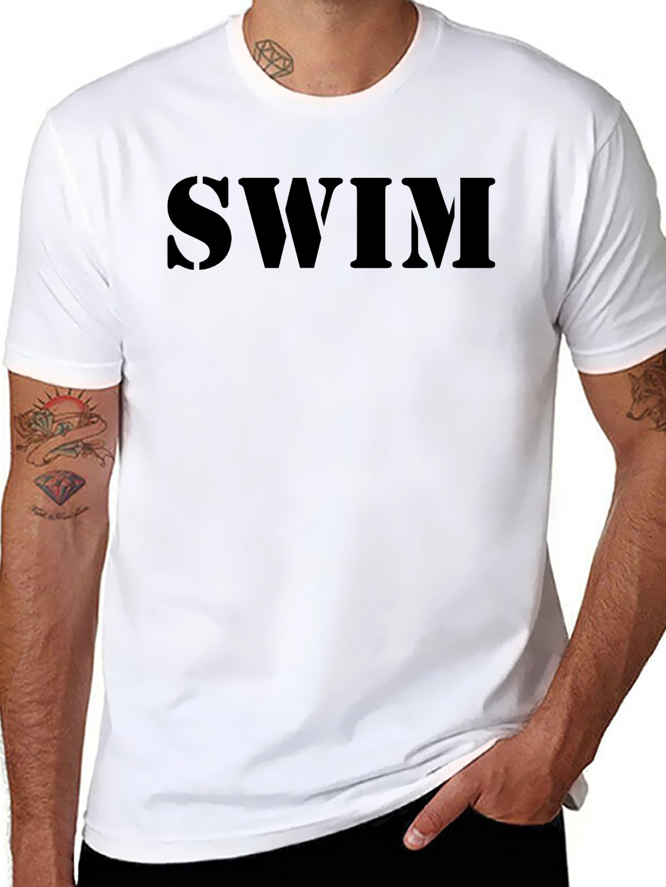 SWIM Graphic Print Black T-Shirt
