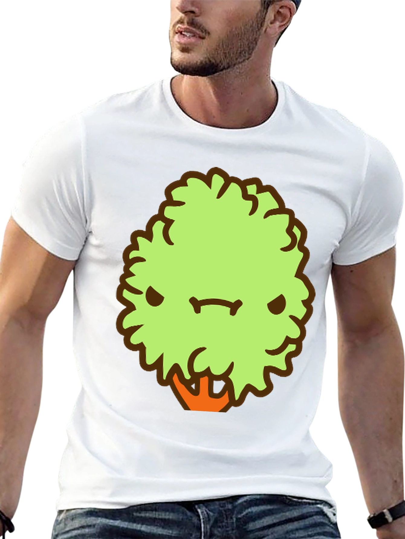 Grumpy Tree Graphic Tee - Mens Black Cotton T-Shirt