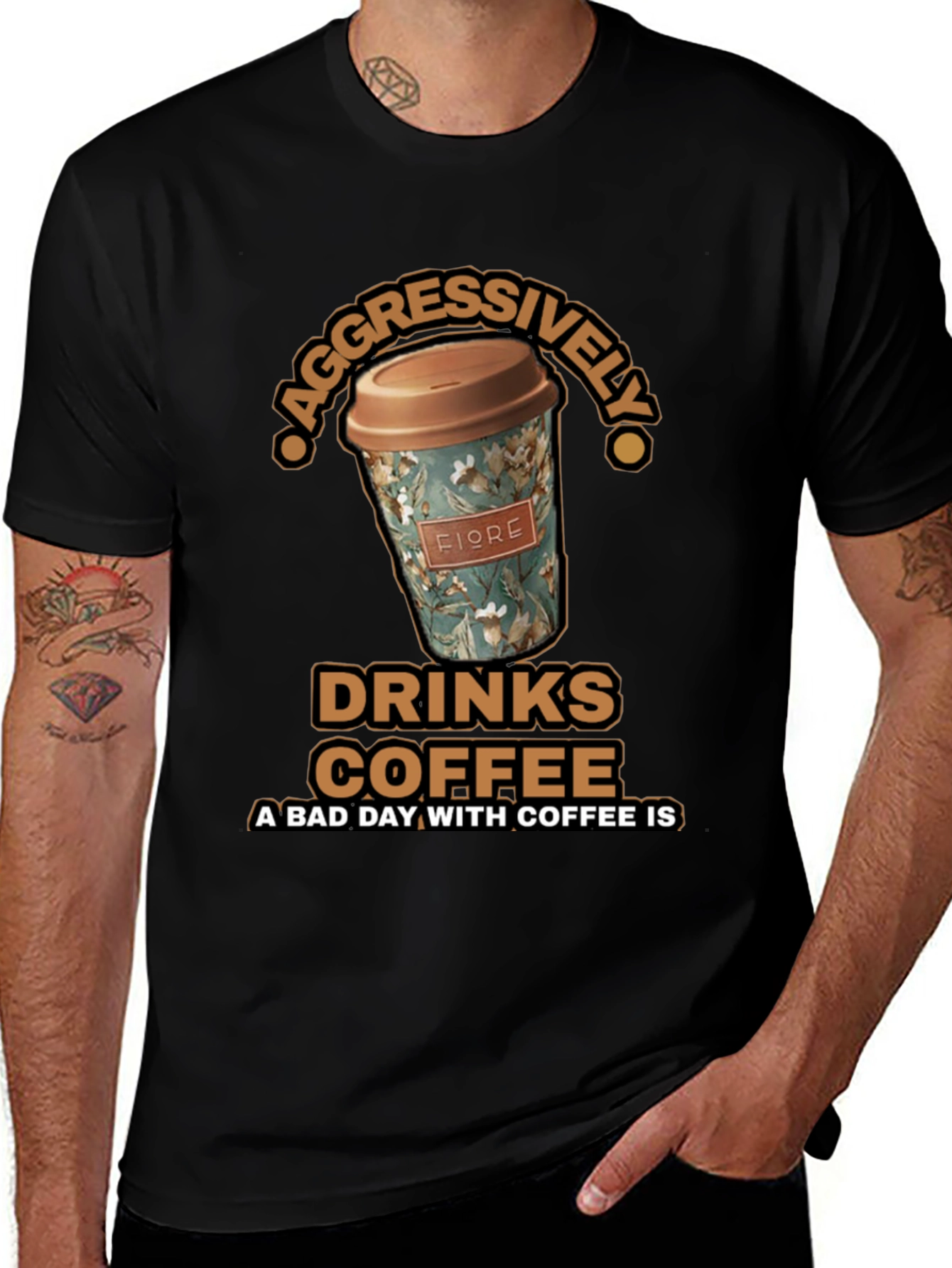 Aggressively Drinks Coffee T-Shirt