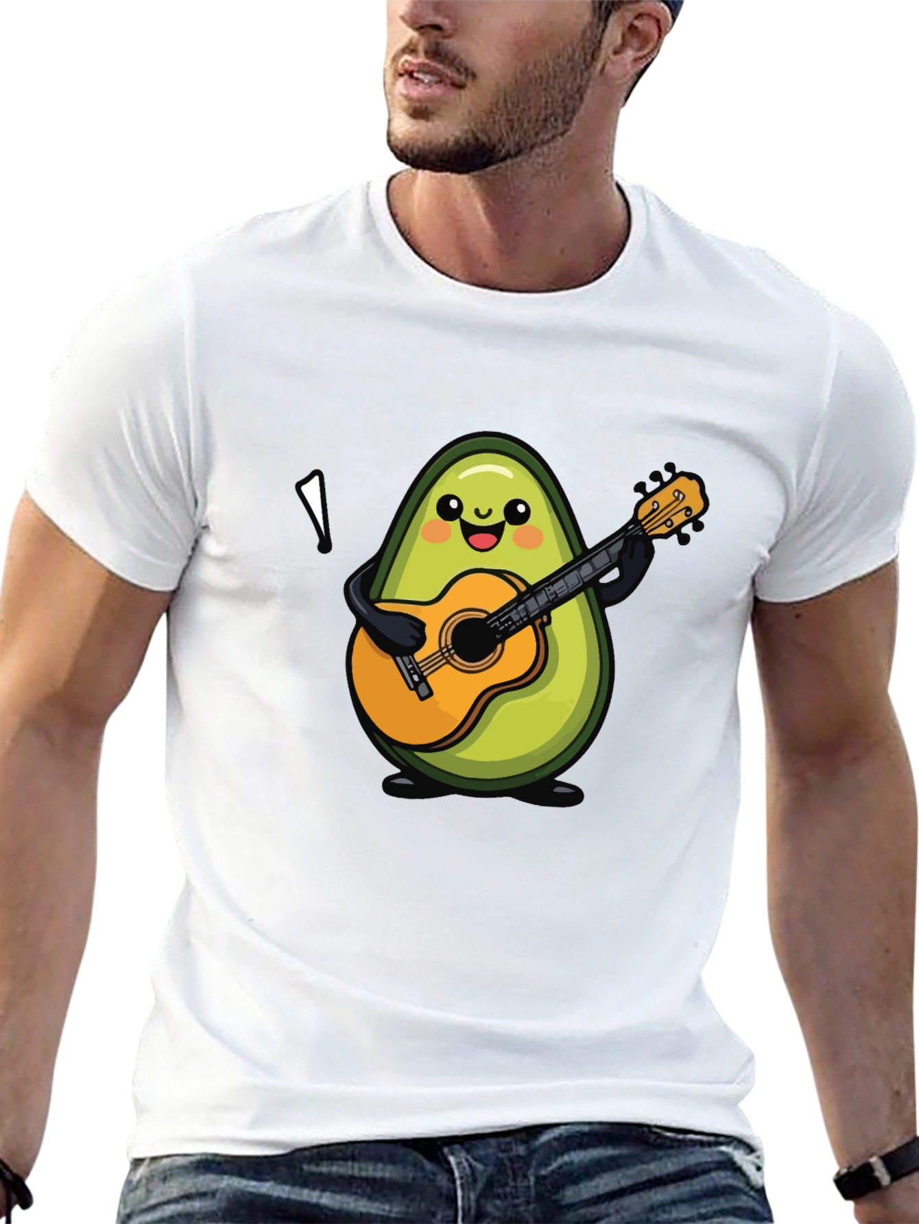 Avocado Guitar Player T-Shirt - Unique & Fun Design