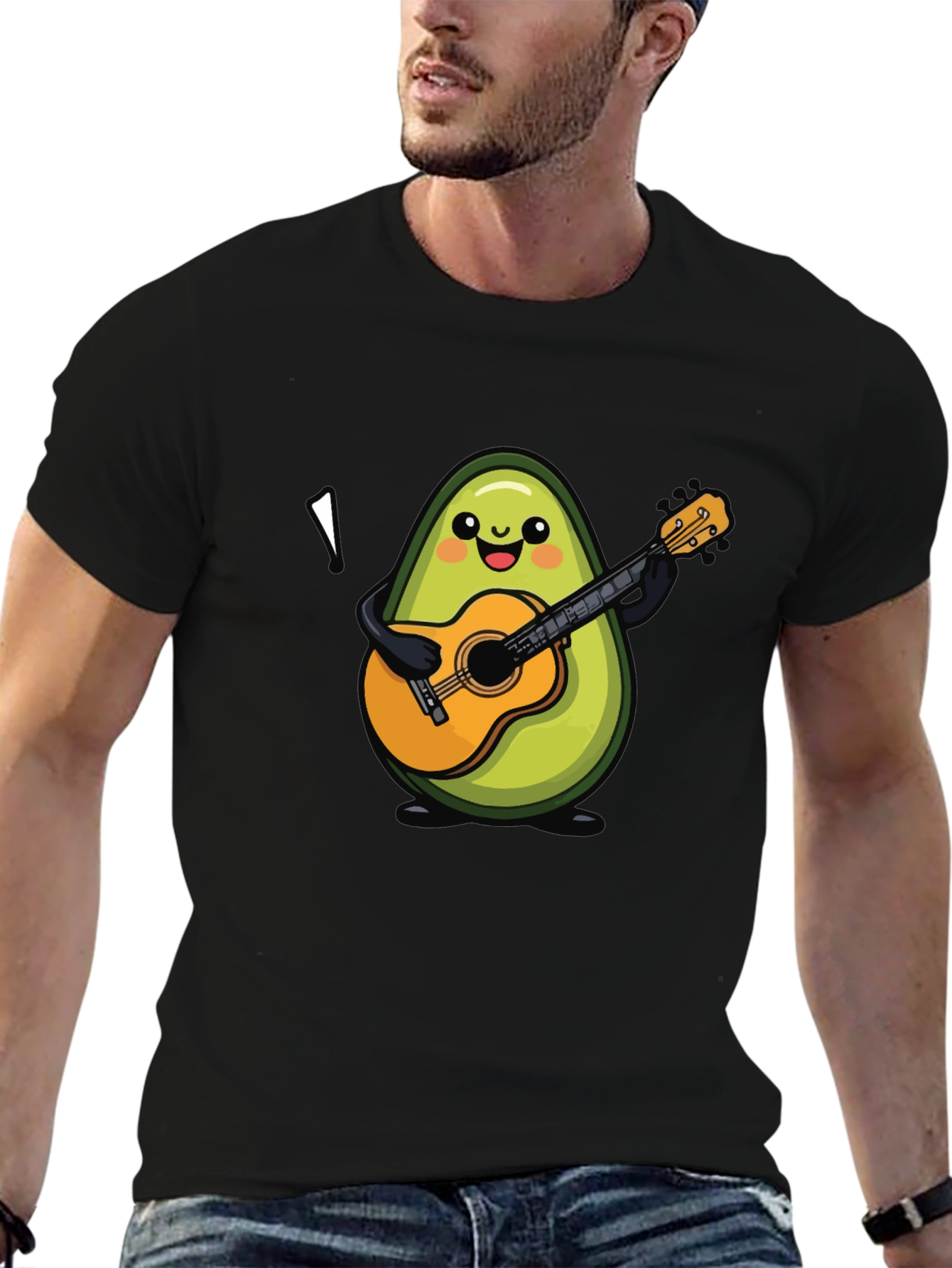 Avocado Guitar Player T-Shirt - Unique & Fun Design