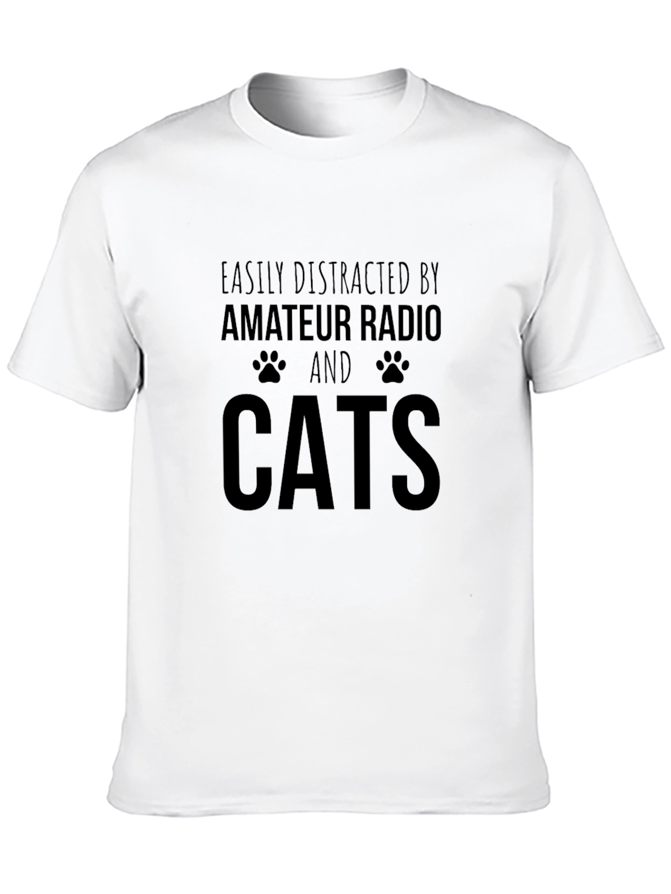 Easily Distracted by Amateur Radio and Cats T-Shirt