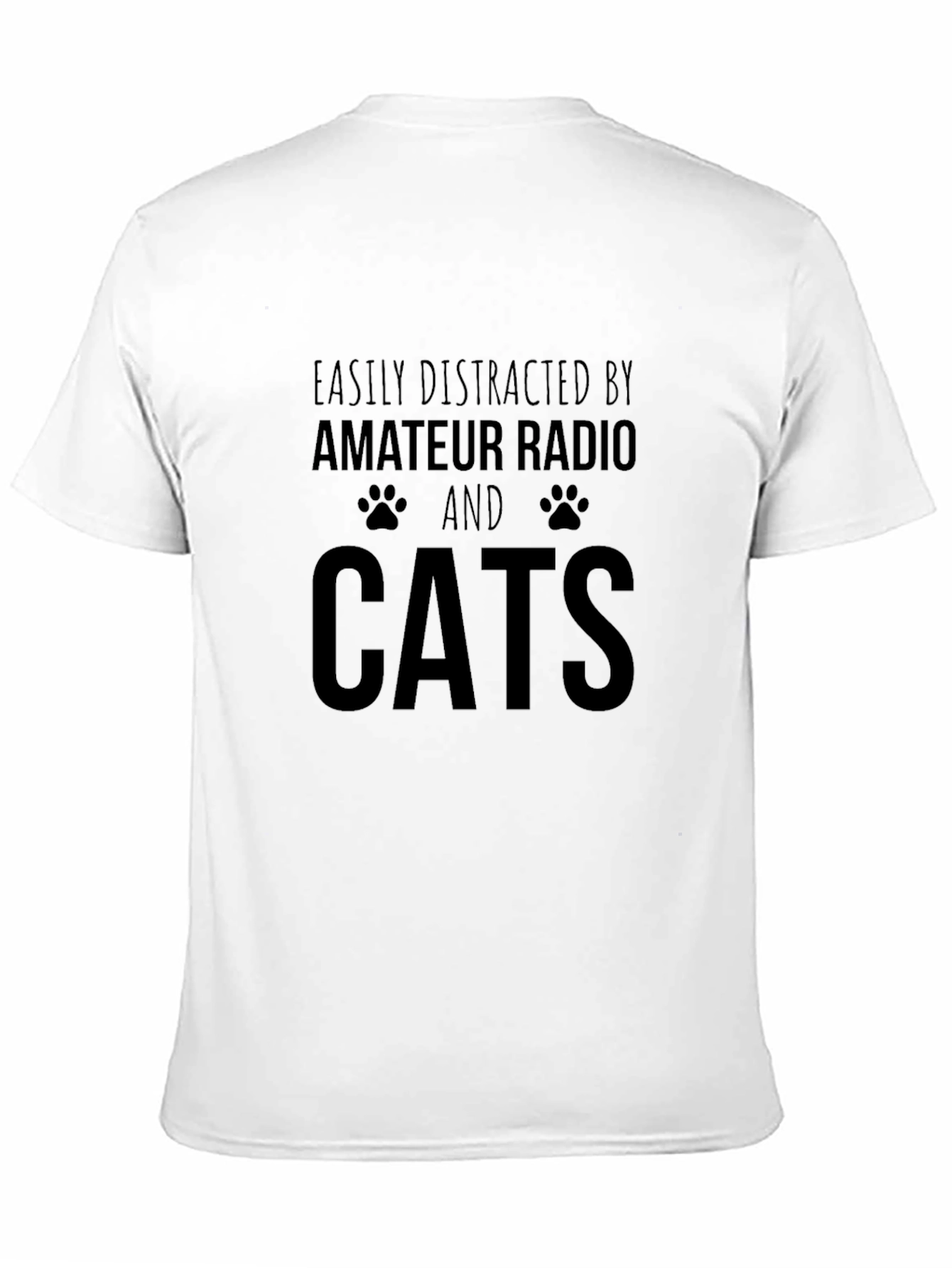 Easily Distracted by Amateur Radio and Cats T-Shirt