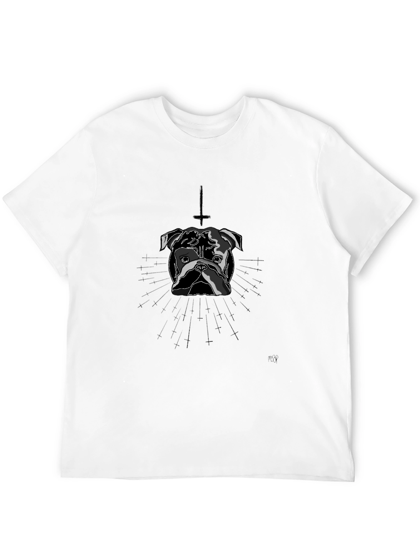 Dog Graphic Tee - Inverted Cross Detail