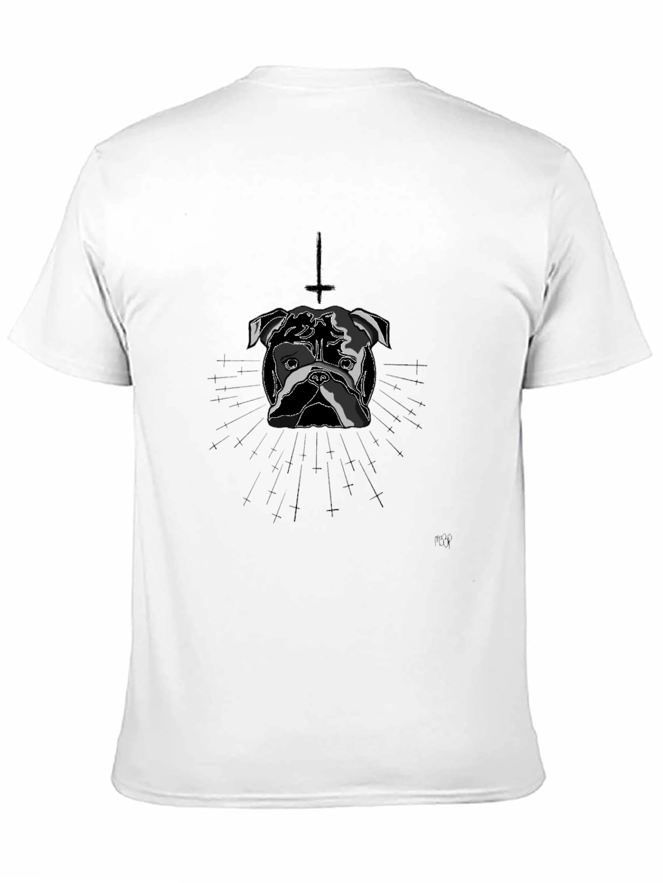 Dog Graphic Tee - Inverted Cross Detail