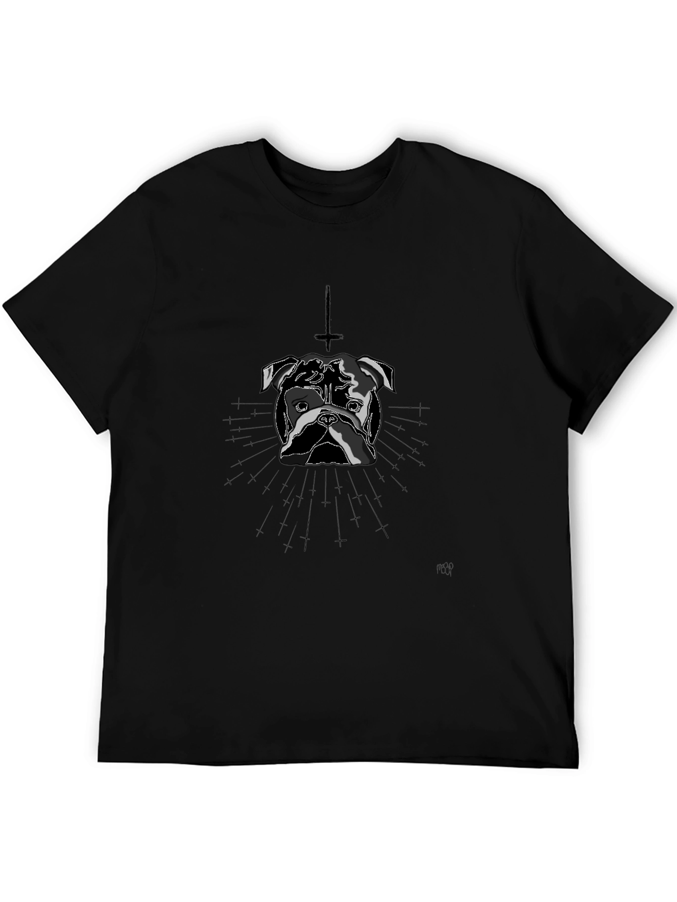 Dog Graphic Tee - Inverted Cross Detail