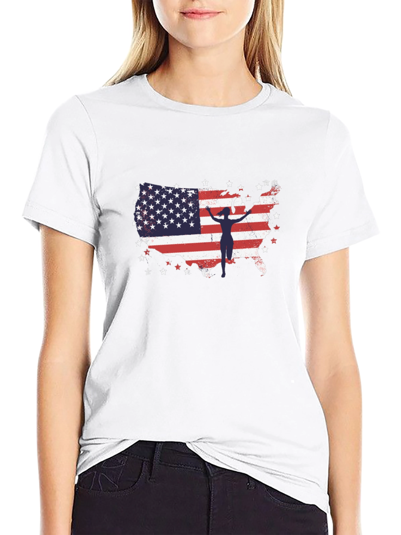 American Flag Gymnast USA Patriotic T-Shirt