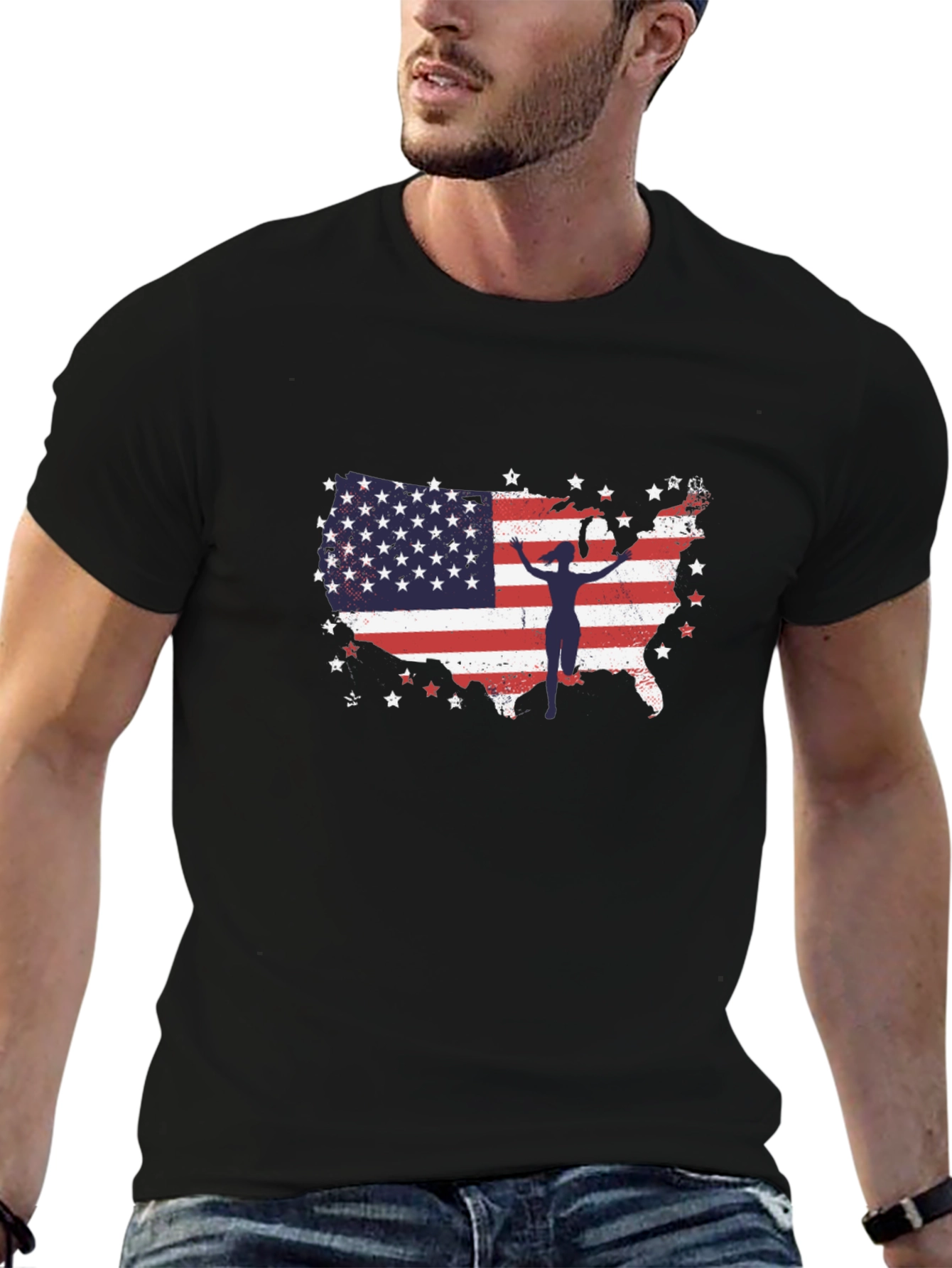American Flag Gymnast USA Patriotic T-Shirt