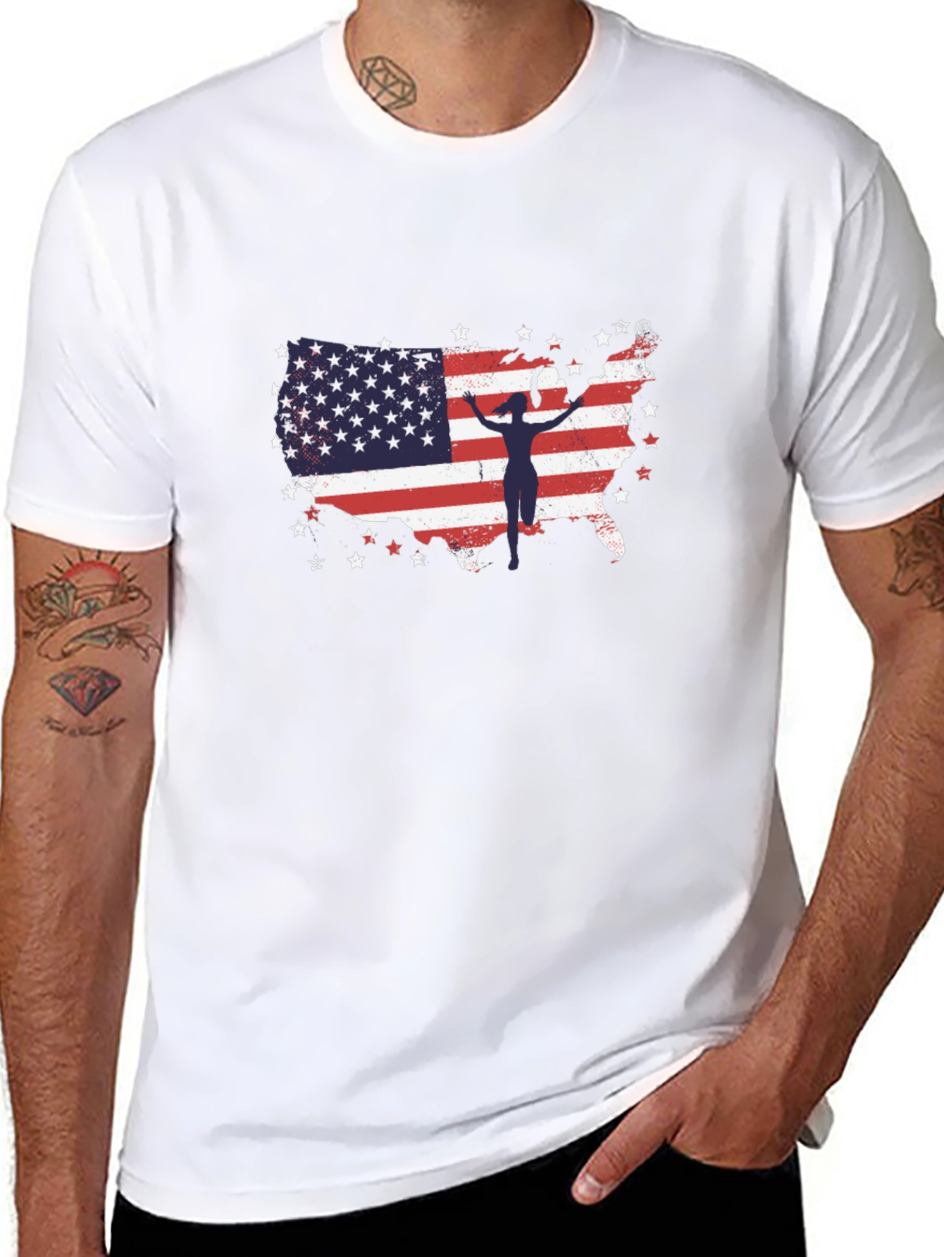 American Flag Gymnast USA Patriotic T-Shirt
