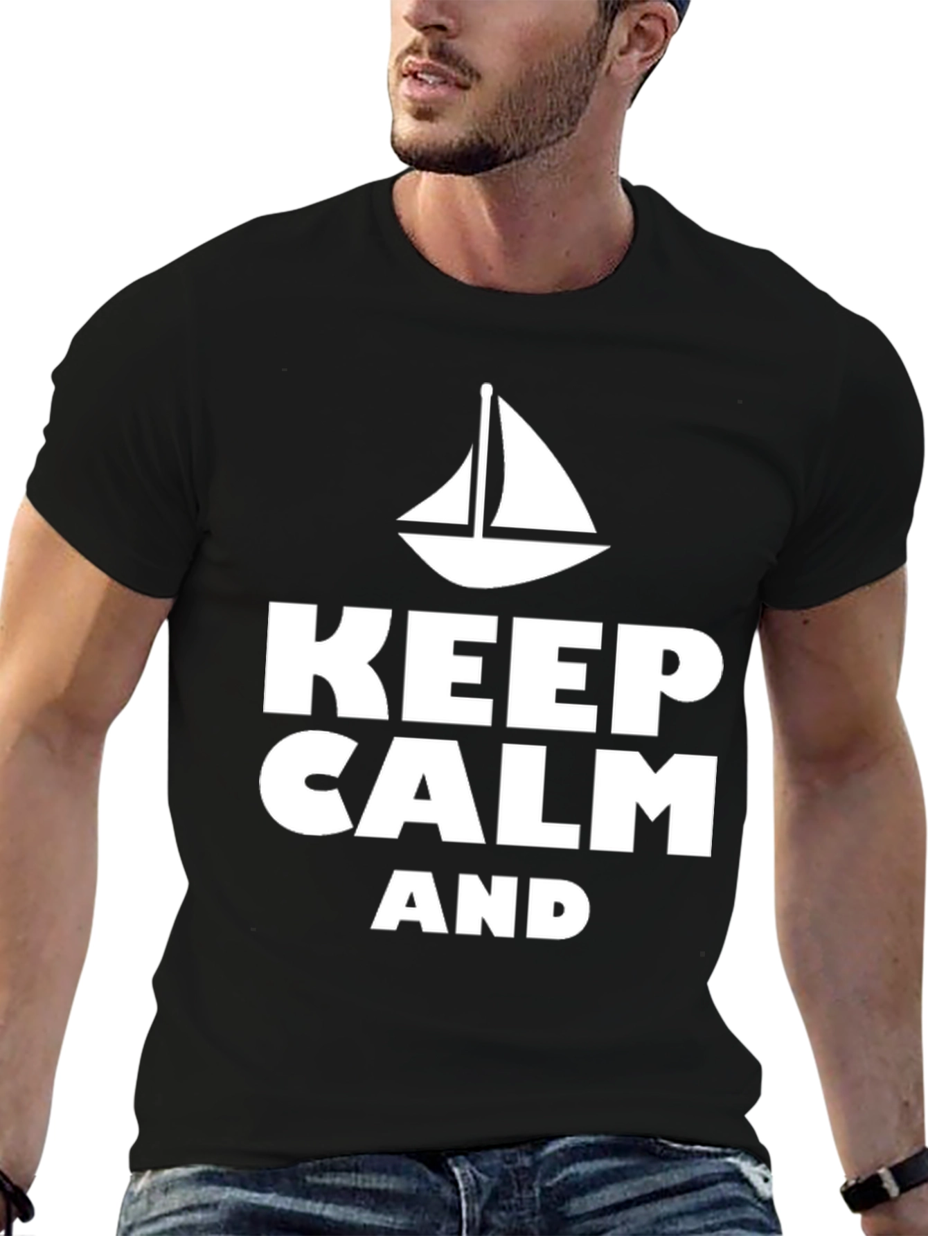 Keep Calm Sailing T-Shirt Sailboat Graphic Tee