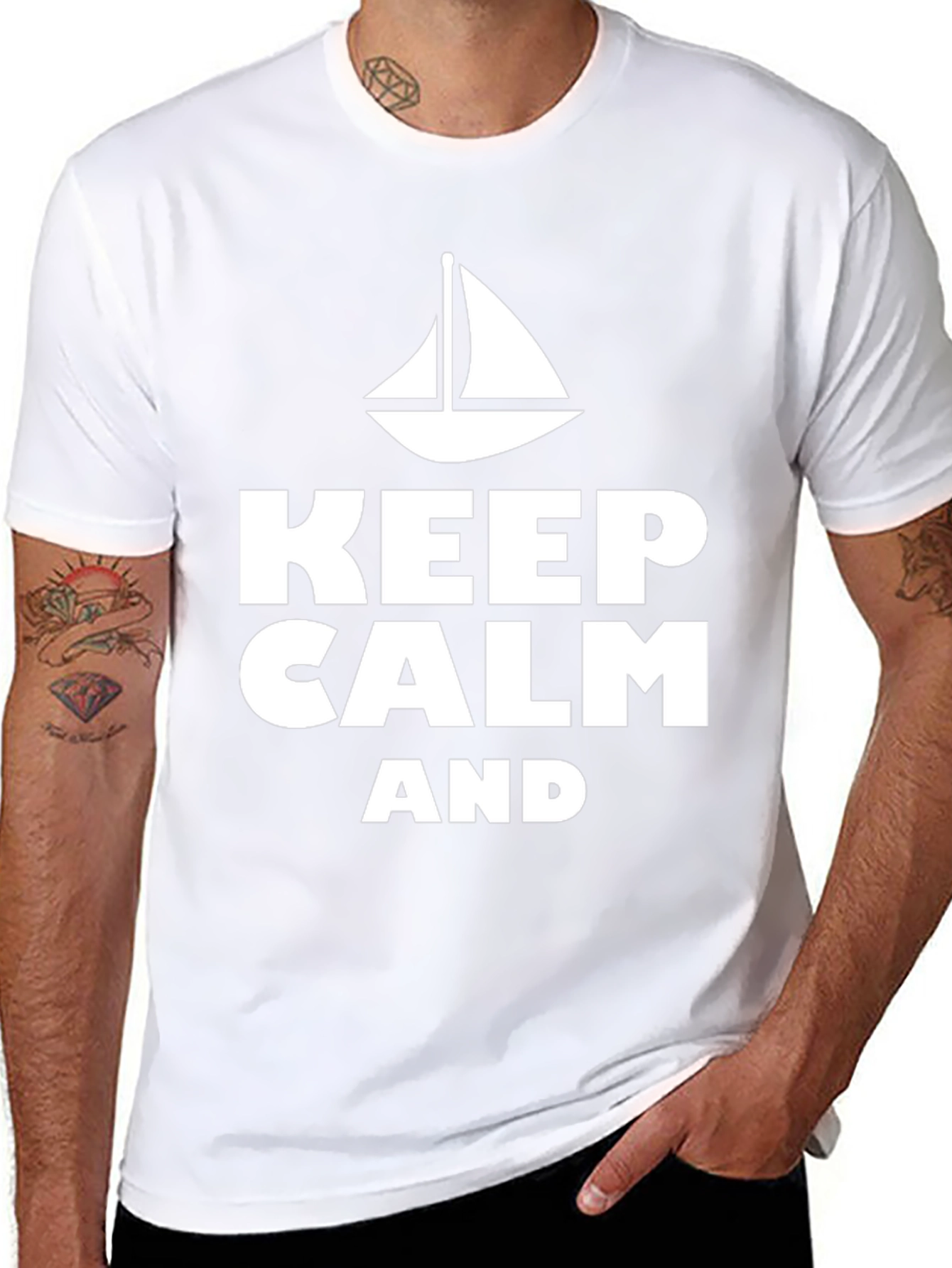 Keep Calm Sailing T-Shirt Sailboat Graphic Tee