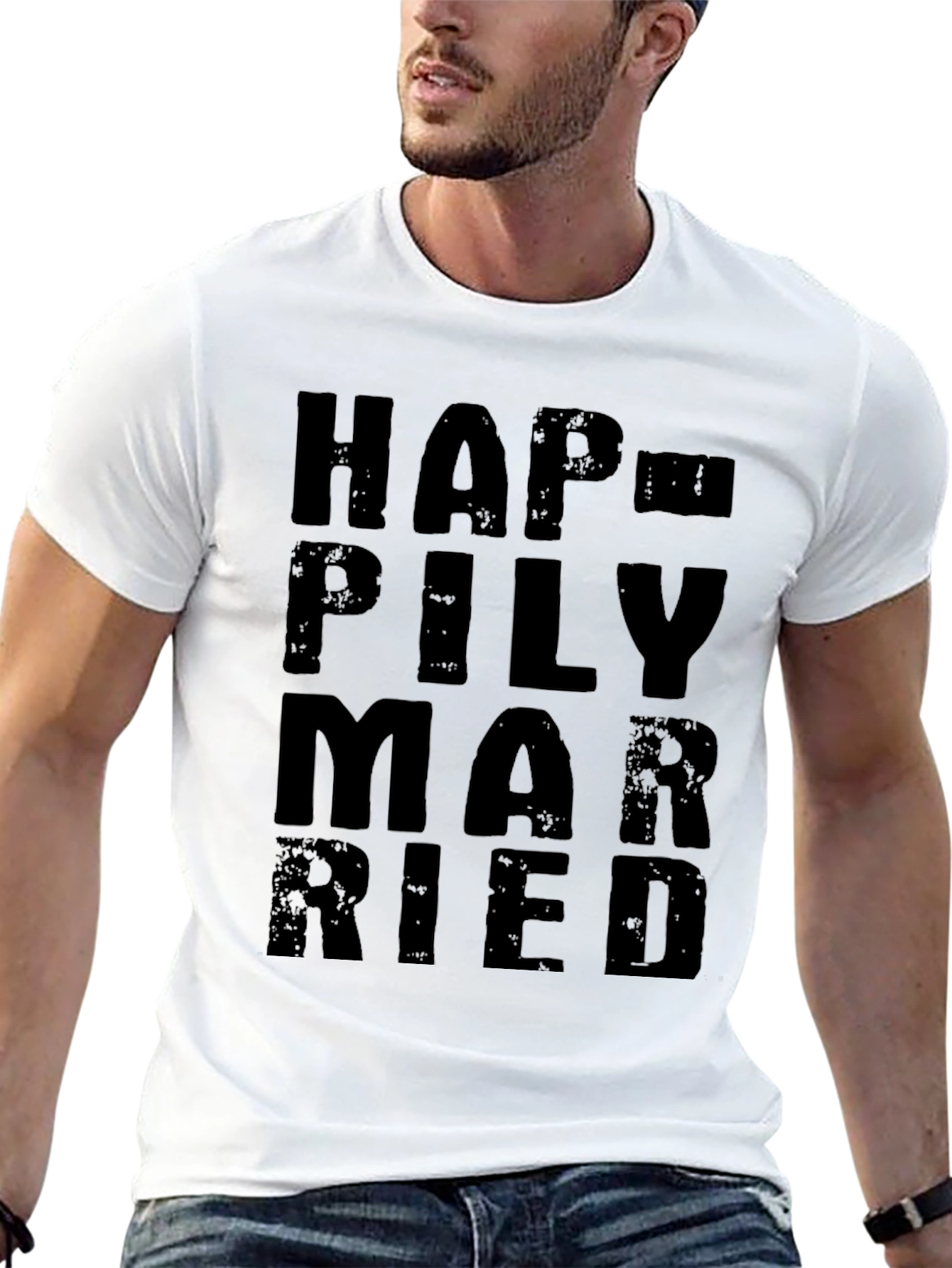 Happily Married Black Graphic Tee