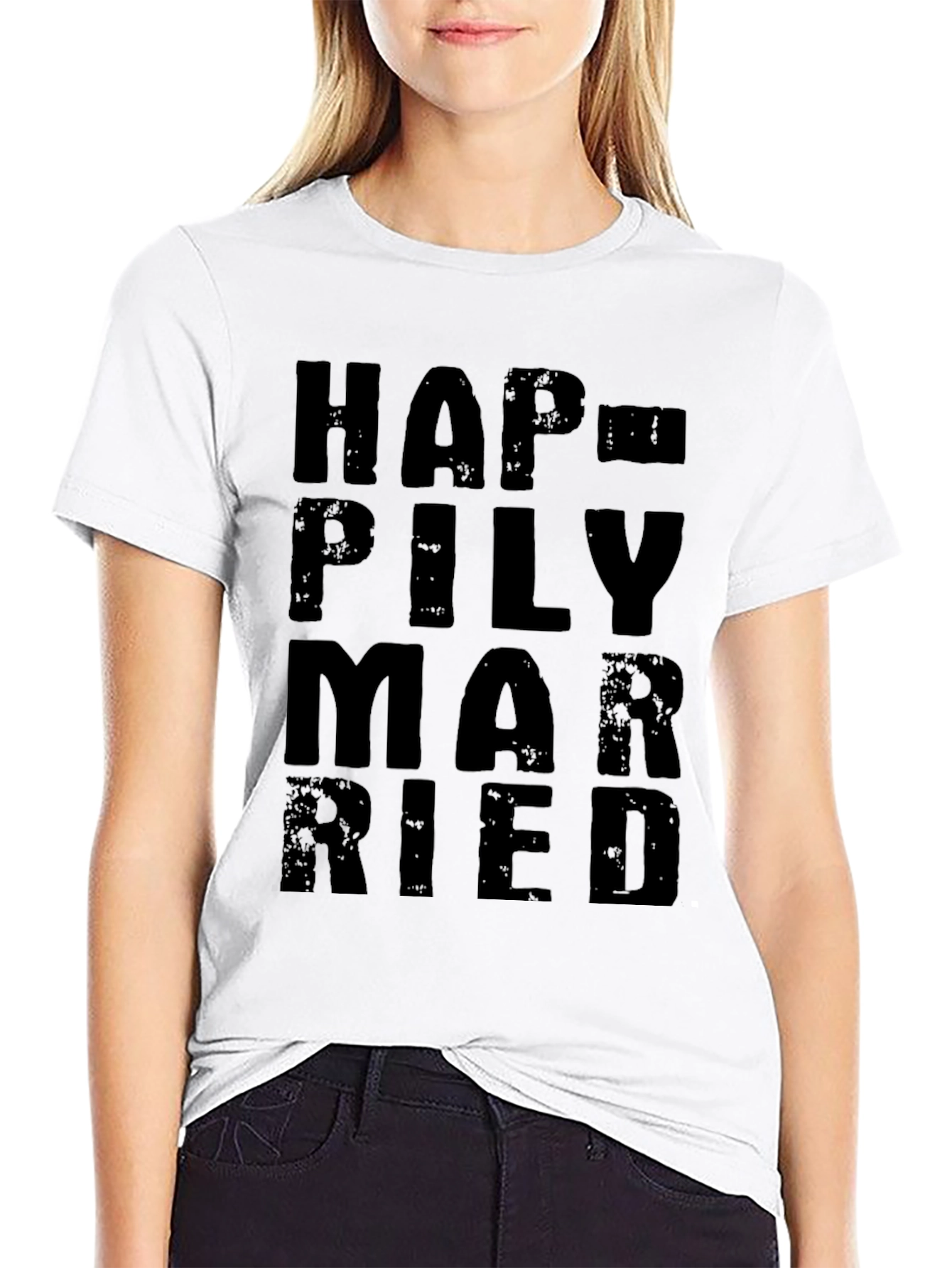 Happily Married Black Graphic Tee