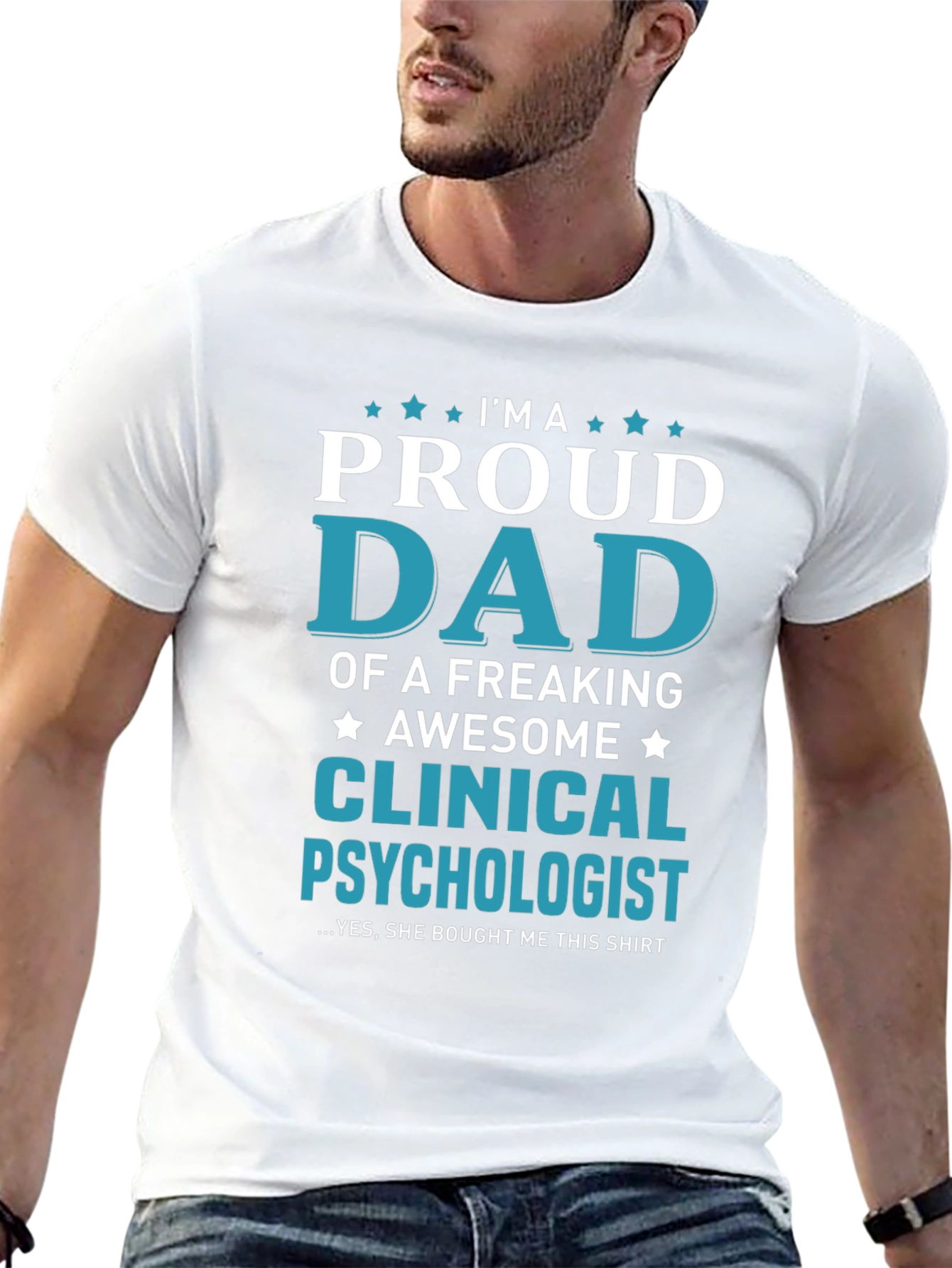 Proud Dad Clinical Psychologist Graphic T-Shirt