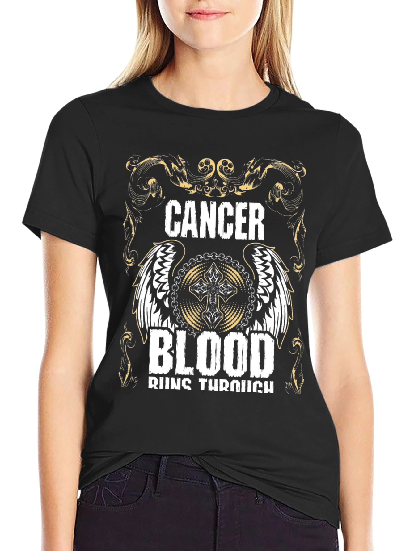Cancer Blood Runs Through T-Shirt