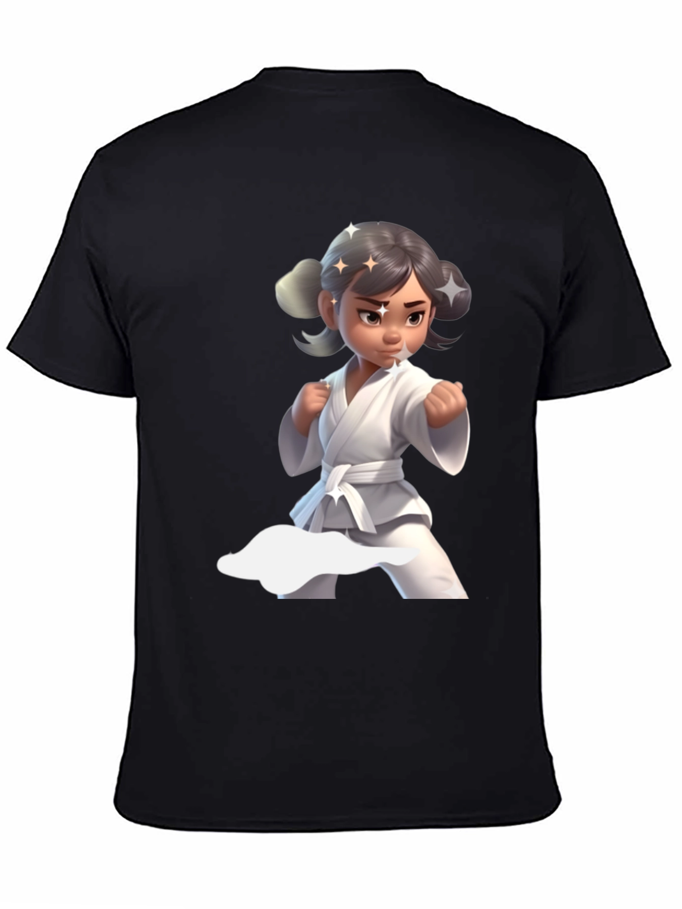 Karate Girl Graphic Tee - Black Cotton Shirt