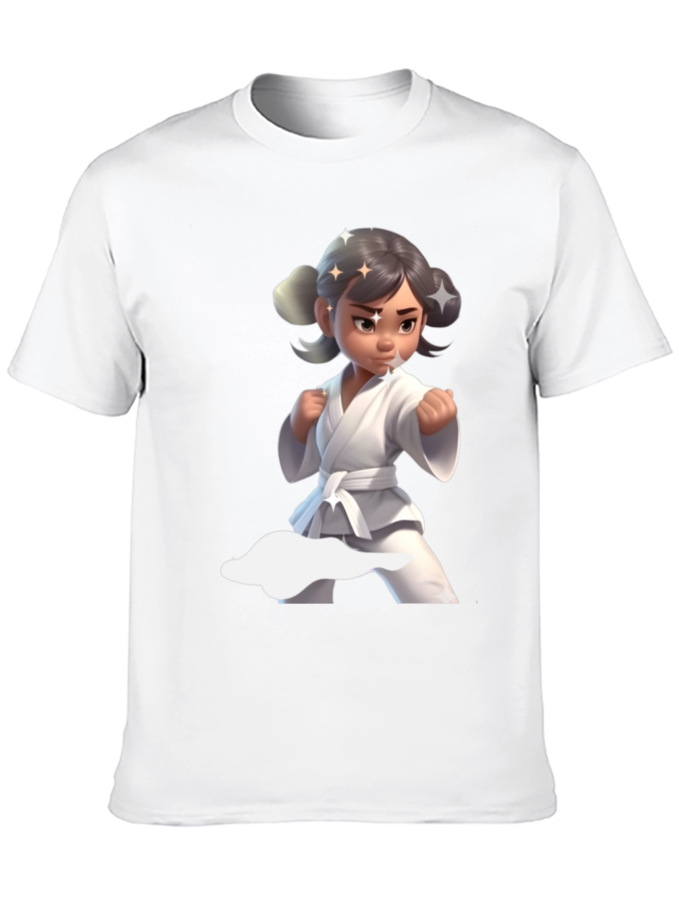 Karate Girl Graphic Tee - Black Cotton Shirt