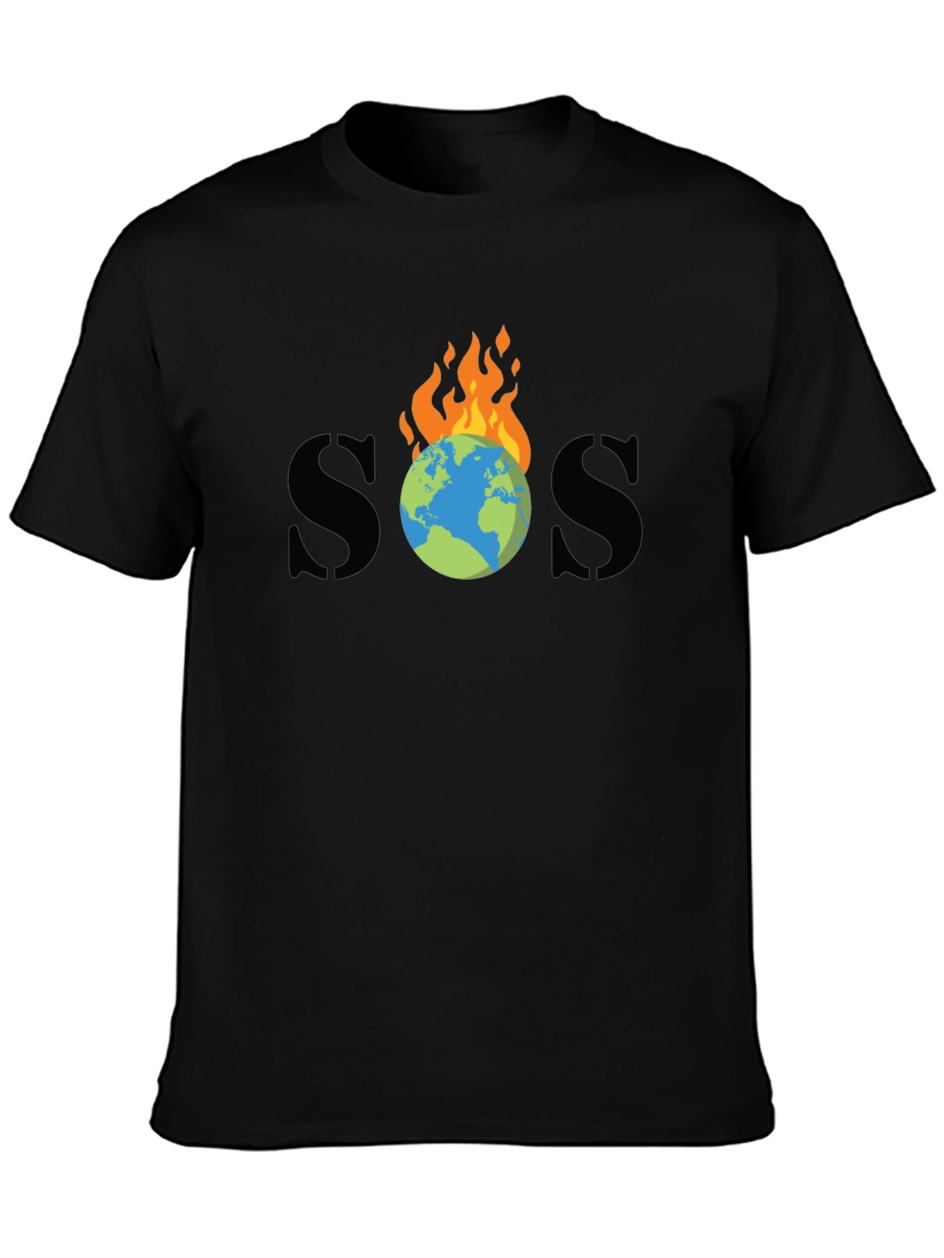 SOS Burning Earth Graphic Tee - Save Our Planet