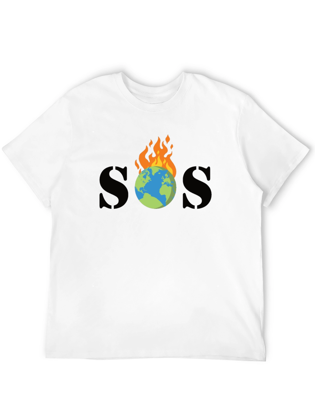 SOS Burning Earth Graphic Tee - Save Our Planet