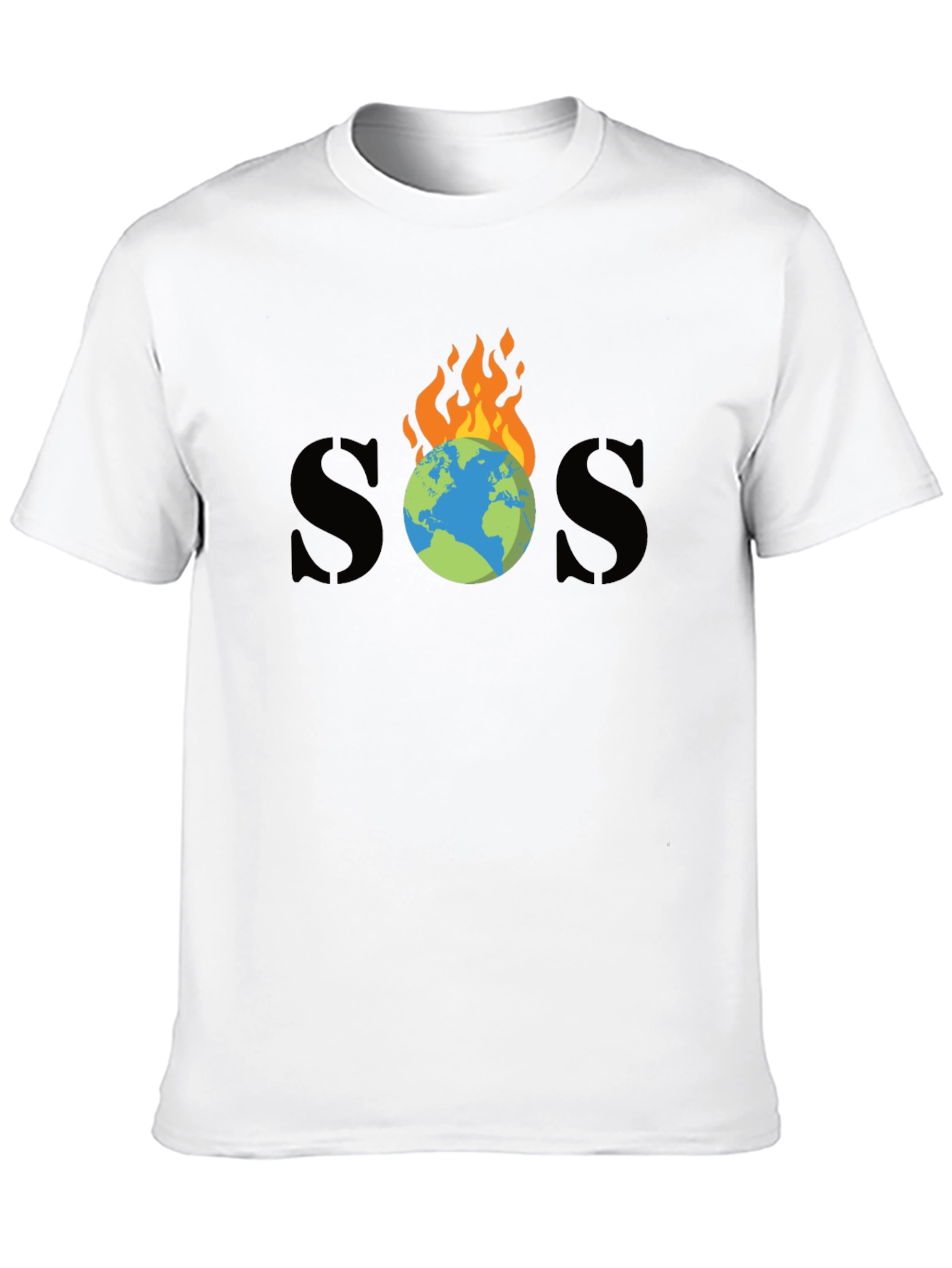 SOS Burning Earth Graphic Tee - Save Our Planet