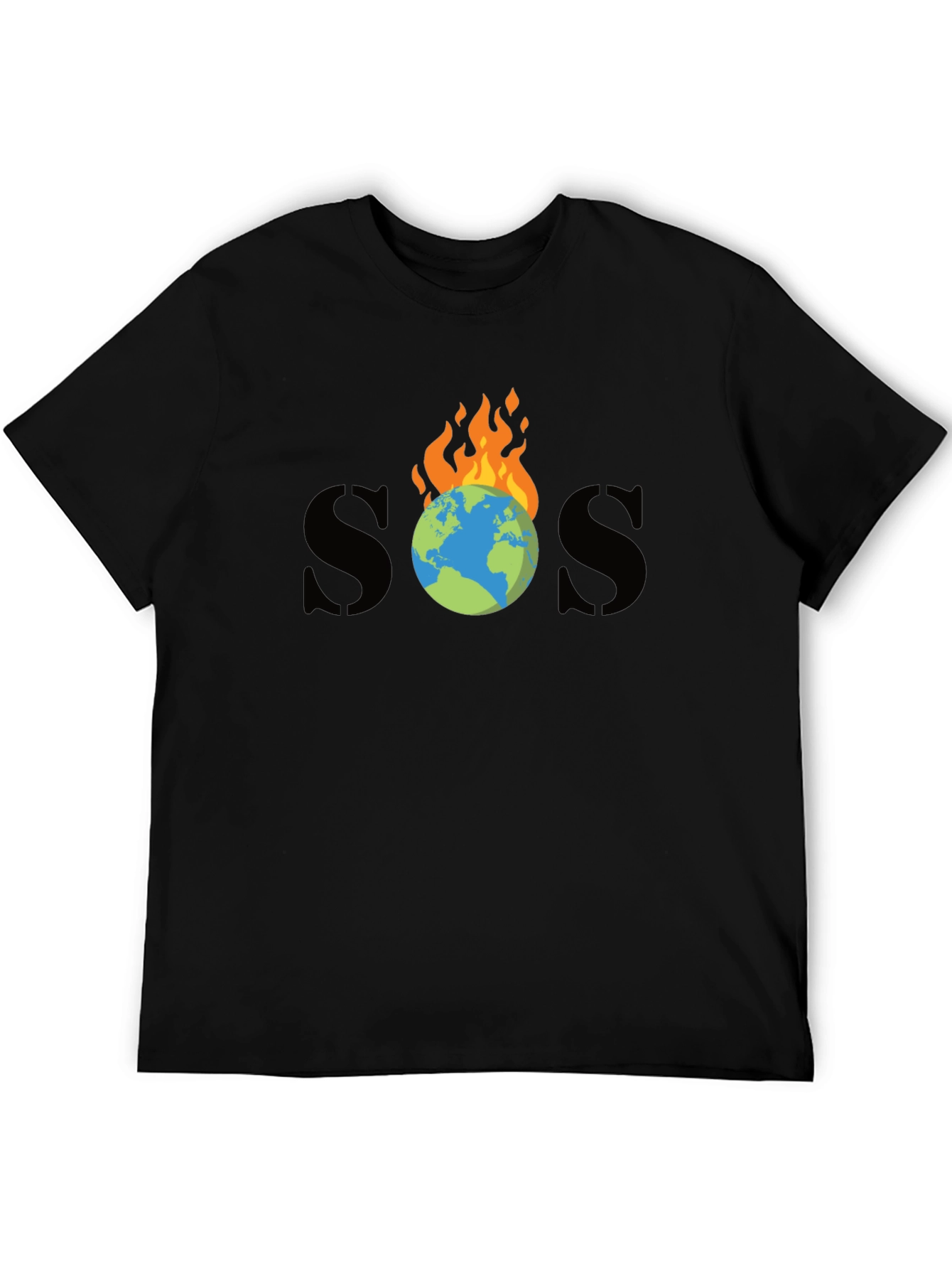 SOS Burning Earth Graphic Tee - Save Our Planet