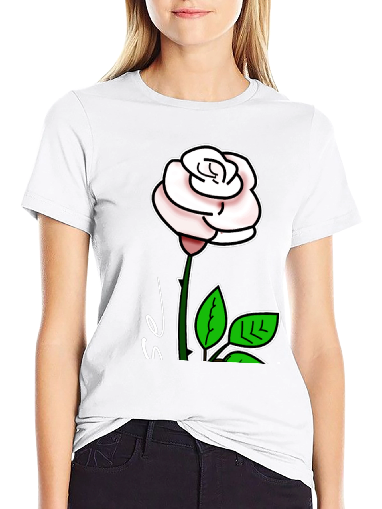 Black Rose Graphic T-Shirt - Stylish Floral Design