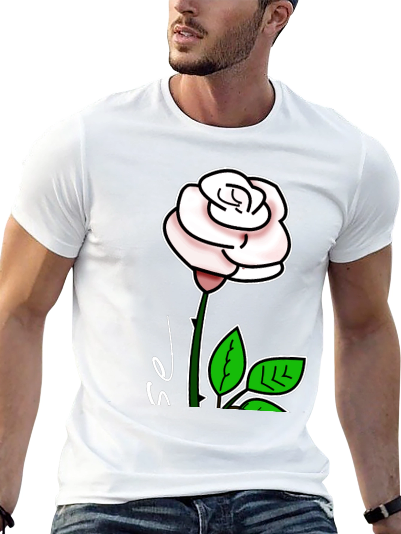 Black Rose Graphic T-Shirt - Stylish Floral Design