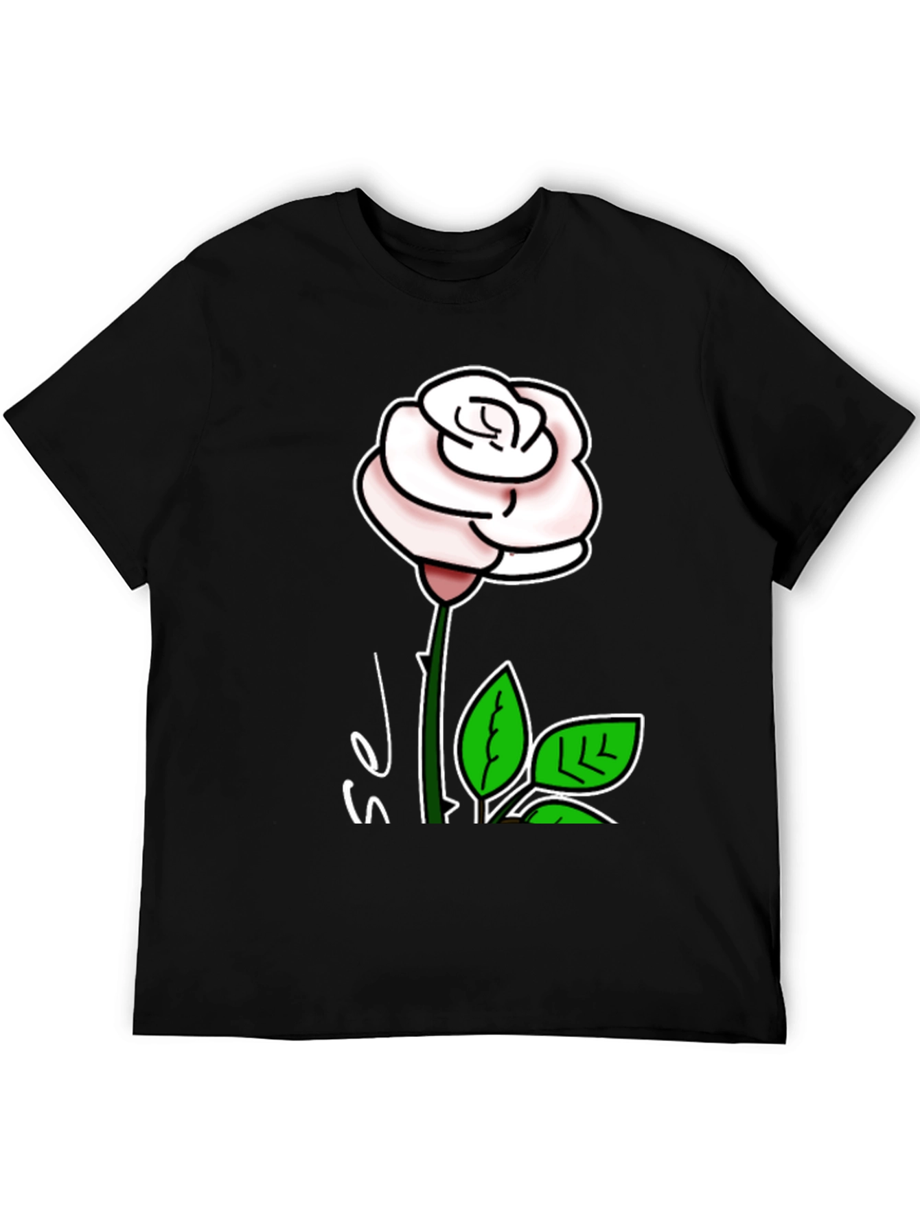 Black Rose Graphic T-Shirt - Stylish Floral Design