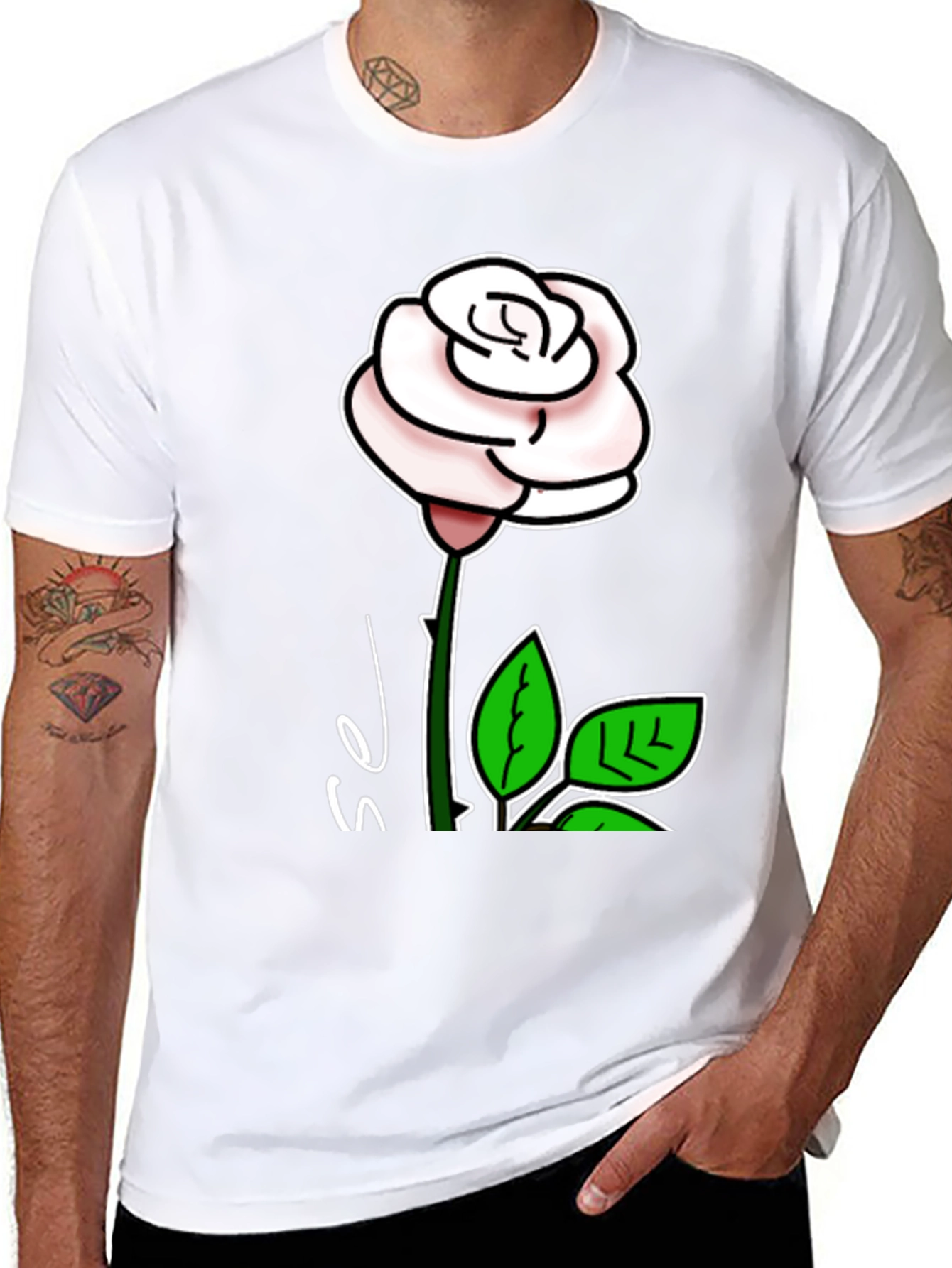 Black Rose Graphic T-Shirt - Stylish Floral Design
