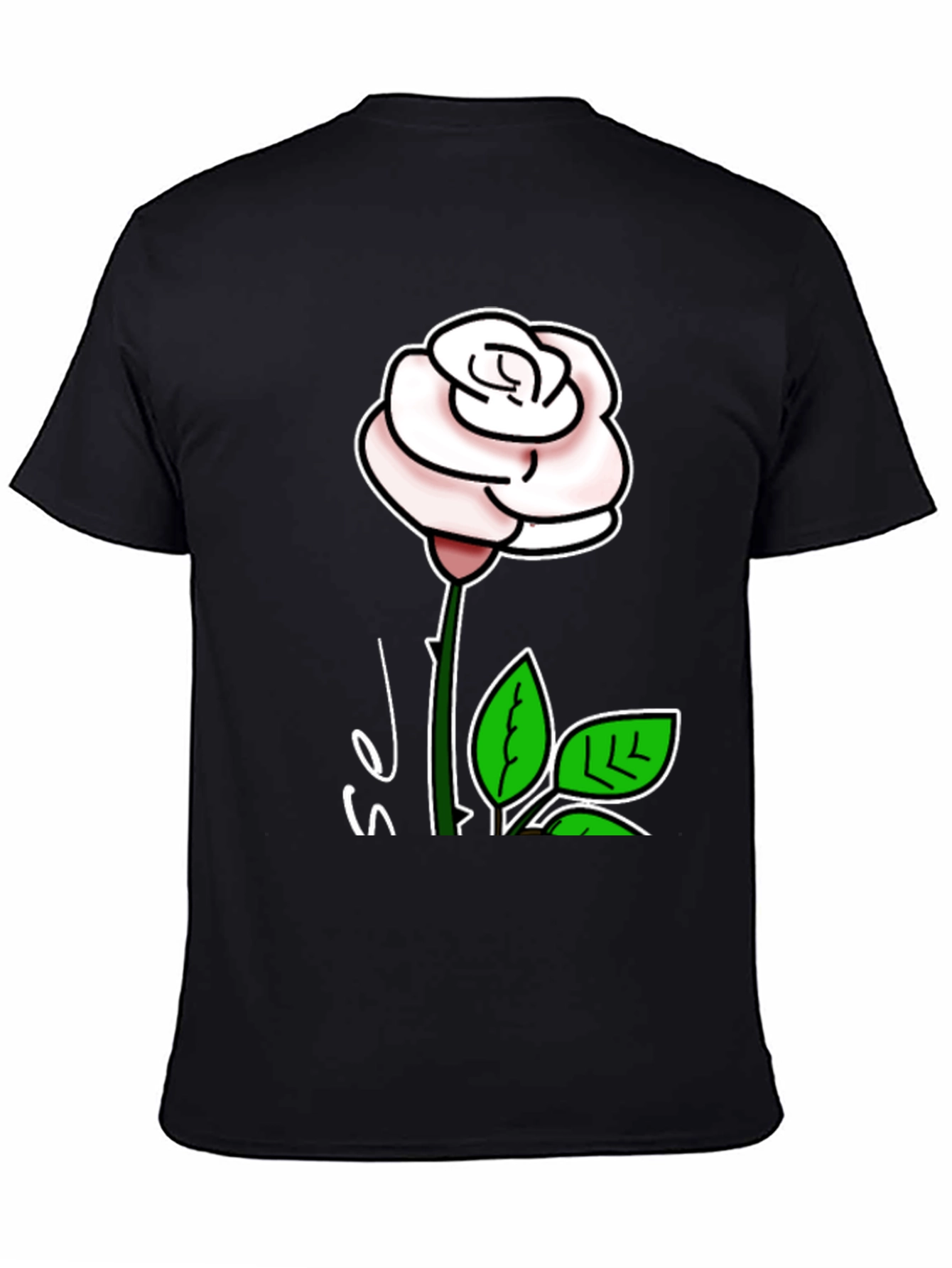 Black Rose Graphic T-Shirt - Stylish Floral Design