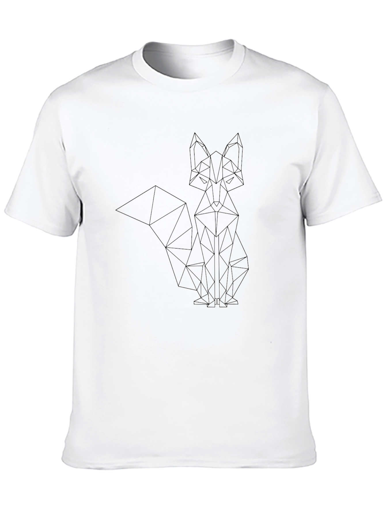 Geometric Fox Graphic Tee - Modern Black T-Shirt