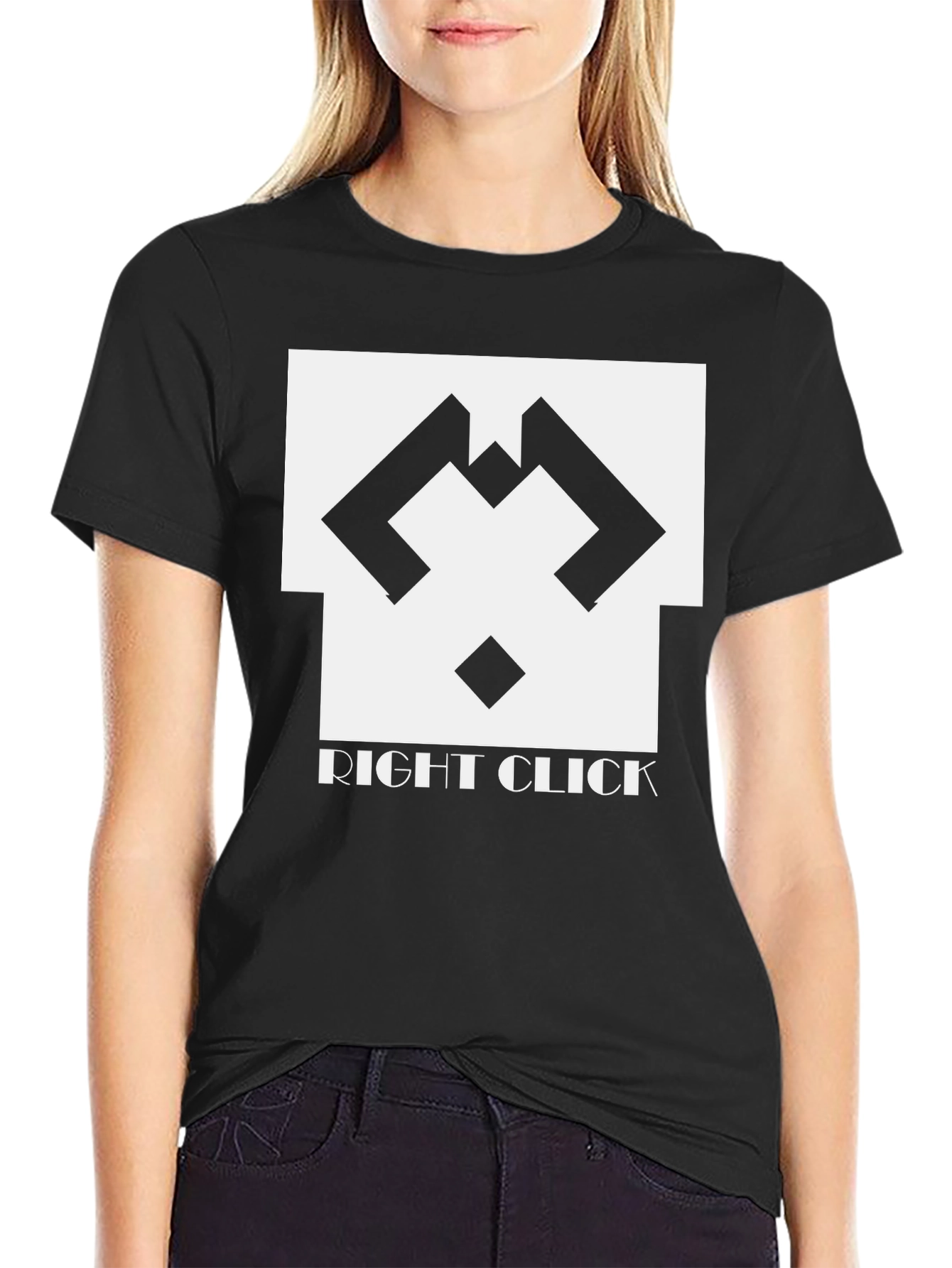 Right Click Black Graphic Tee - Modern Tech Style
