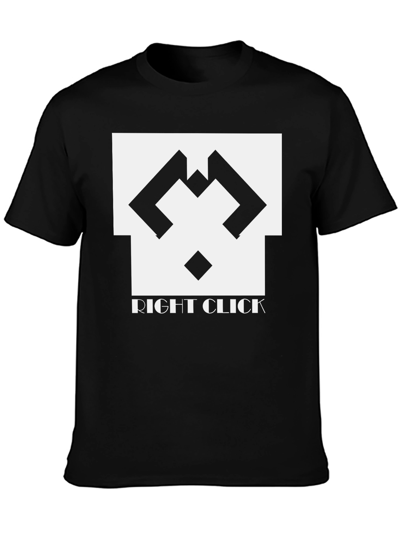 Right Click Black Graphic Tee - Modern Tech Style