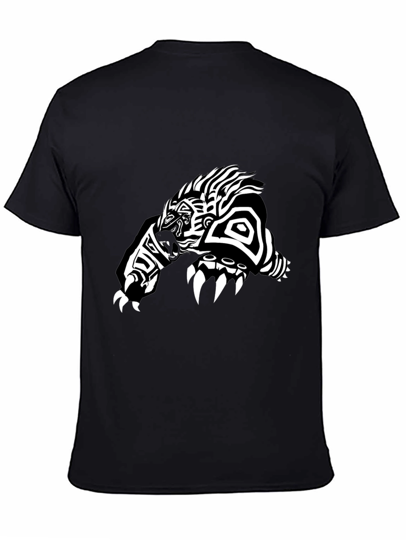 Tribal Bear Graphic Tee - Black